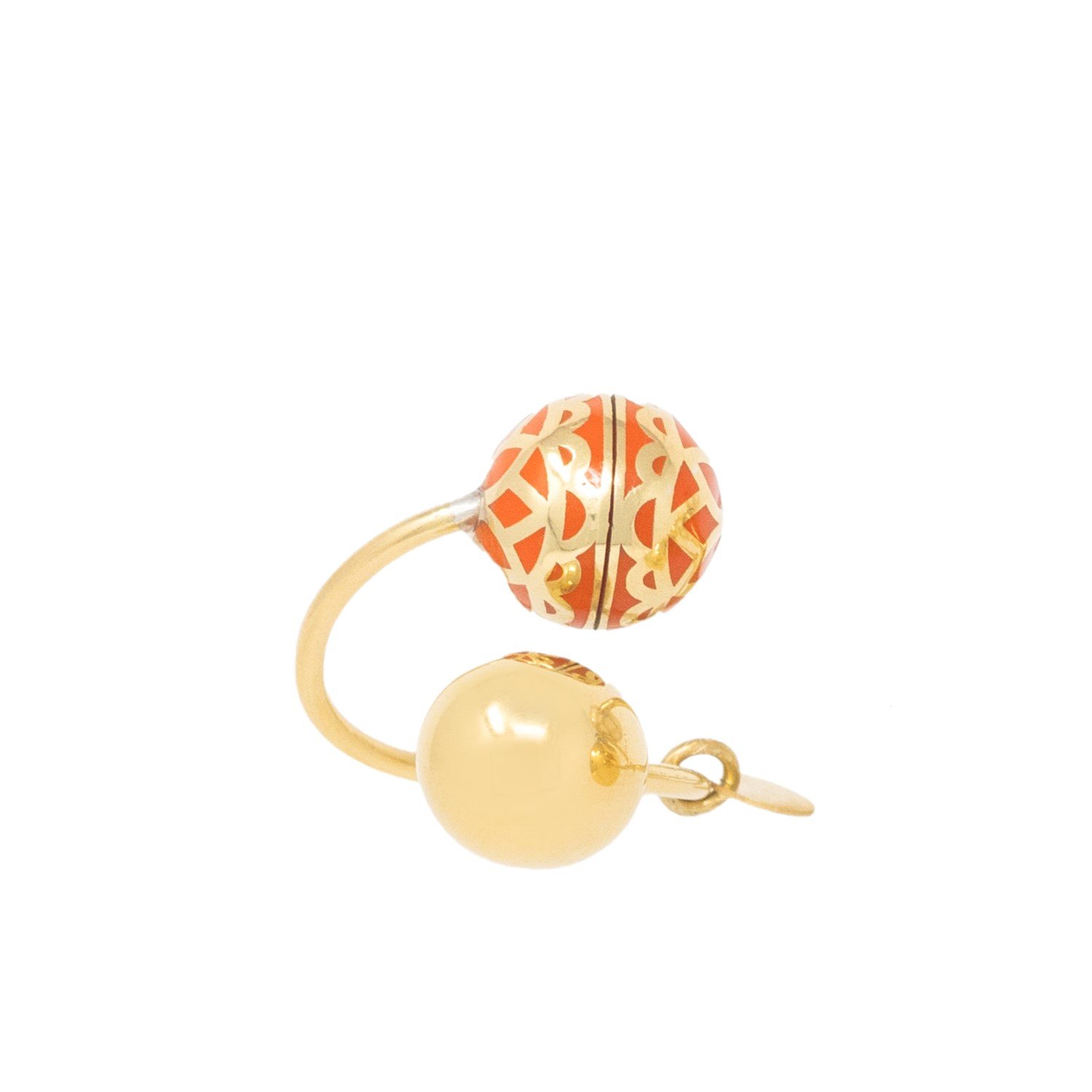 Women’s Gold Signature Carmelian Sphere Resin Ring Georgina Jewelry