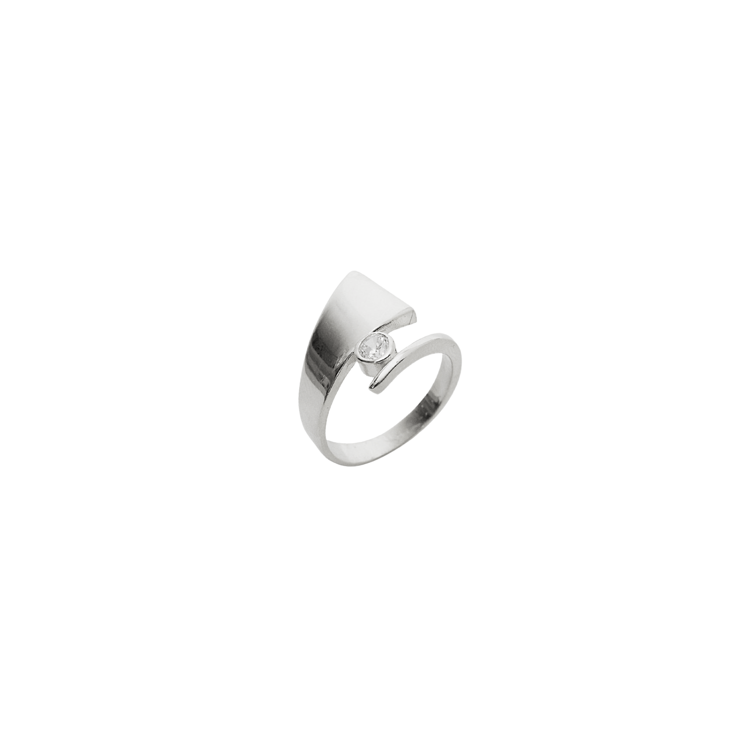 Spero London Women's Triangle Wrapping Sterling Silver Solitaire Ring - Silver In Silver