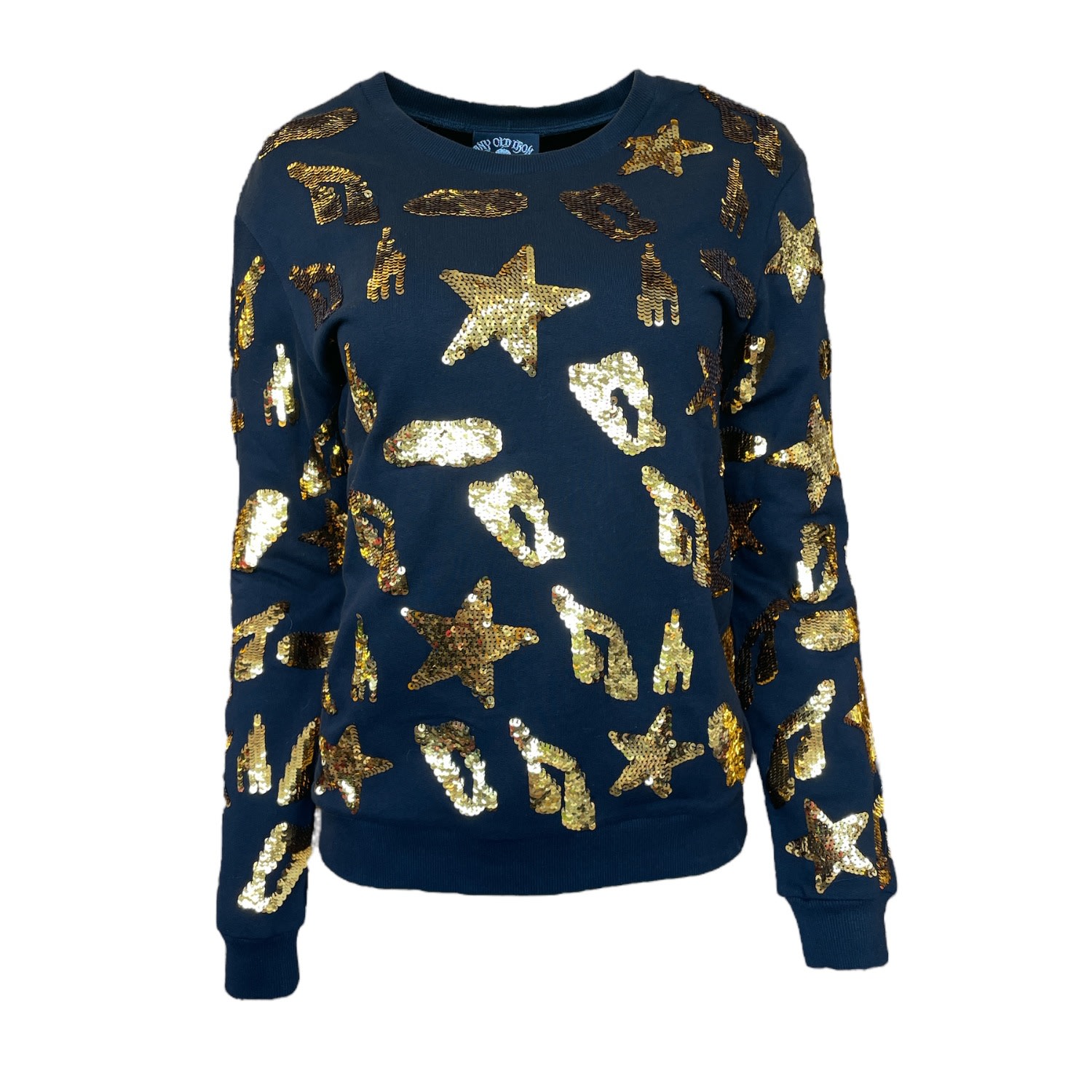 Any Old Iron Gold / Black  Mens Leopard Star Spot Sweatshirt