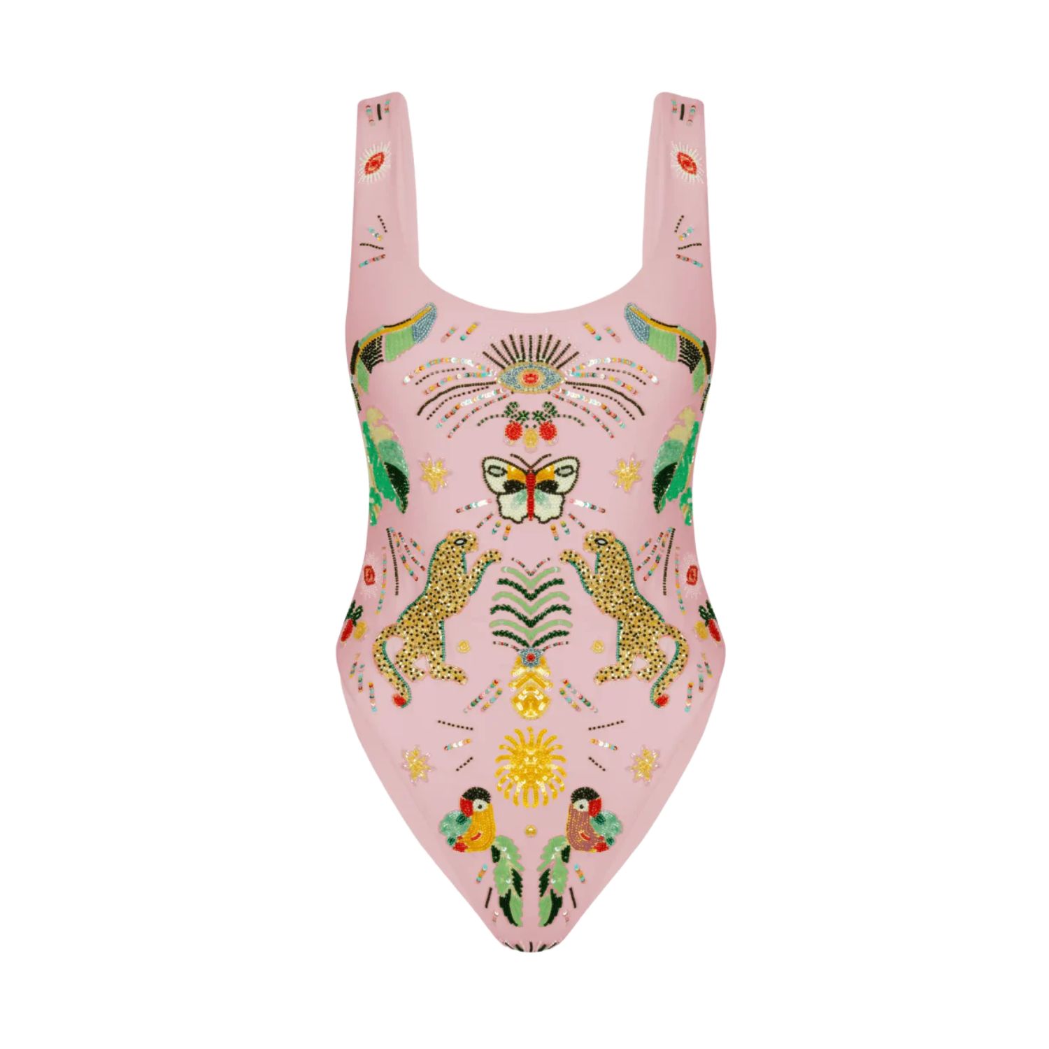 Oceanus Swimwear Women's Willow Hand Embroidered Swimsuit - Pink In Pink