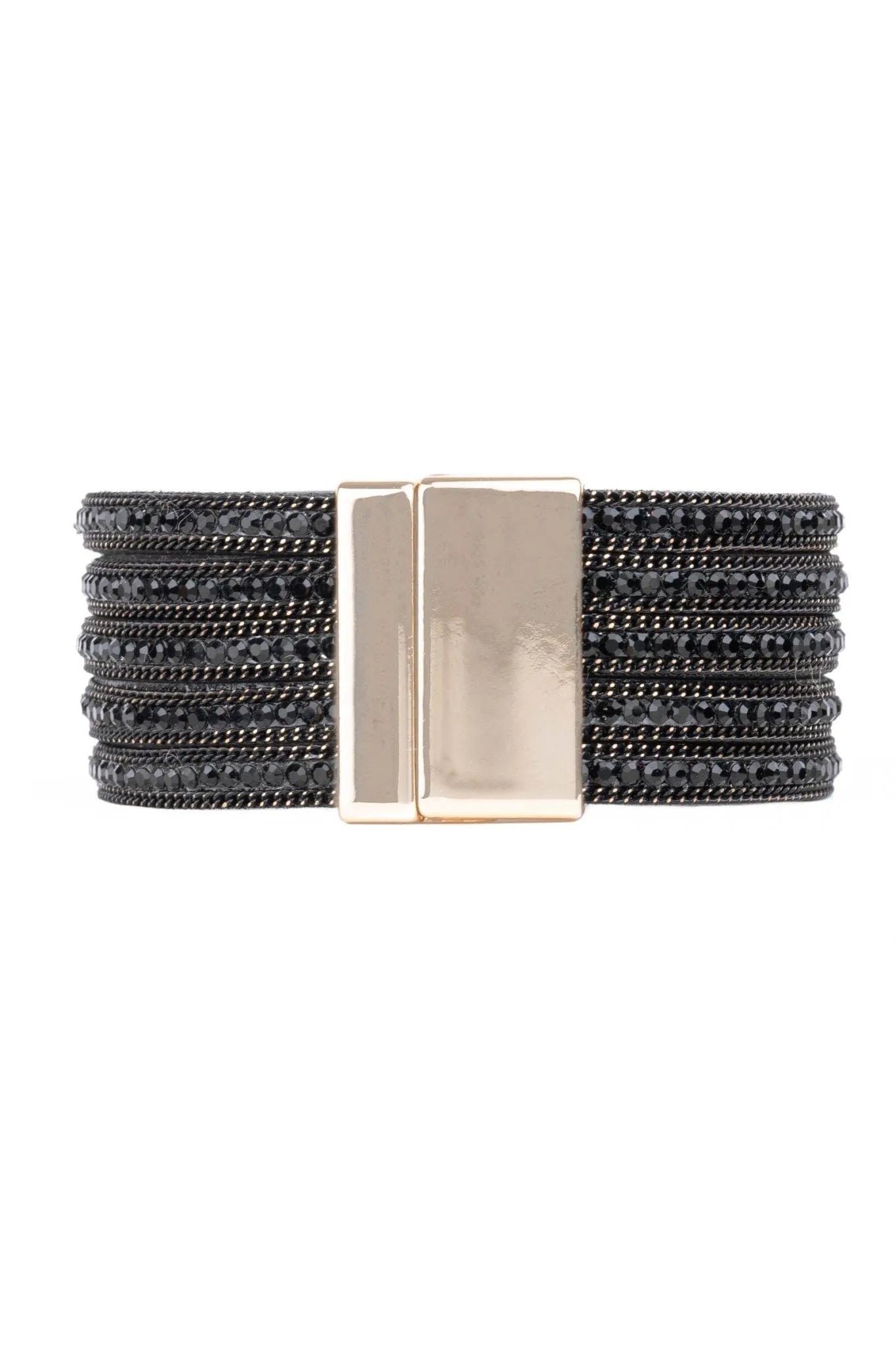 Saachi Women's Black Suede Beaded Bracelet