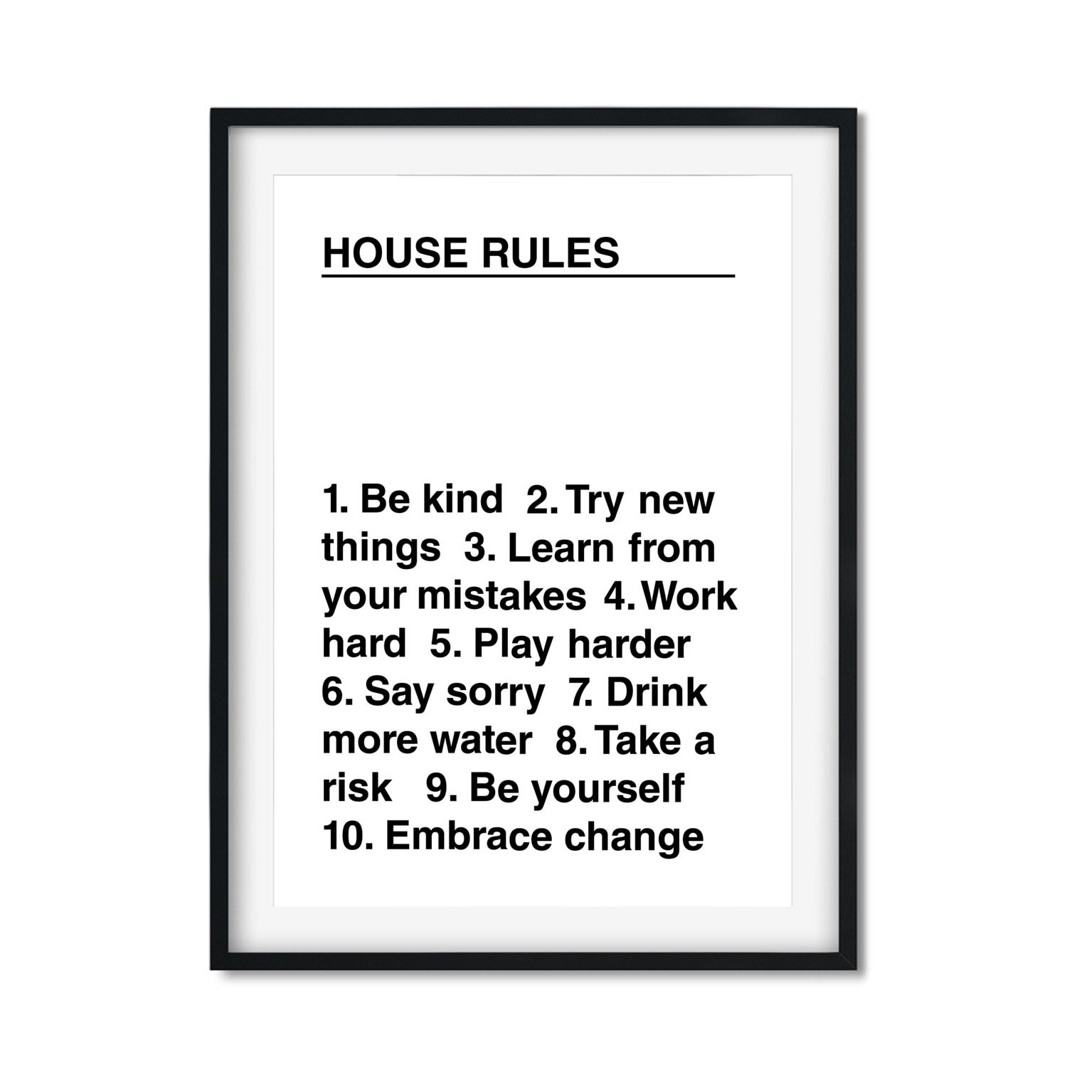 Black House Rules - A3 Print Size A3 297 X 420Mm The Native State