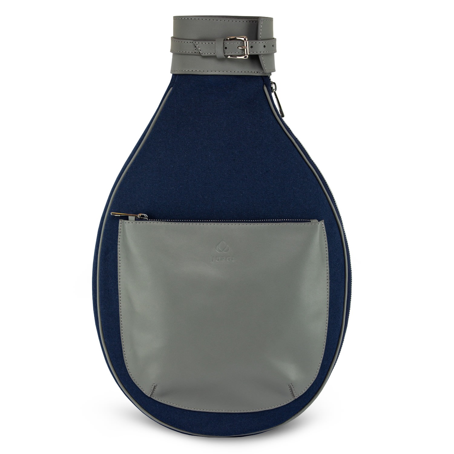 Women’s Blue / Grey Navy Canvas & Grey Leather Tennis Racket Bag Jurgi