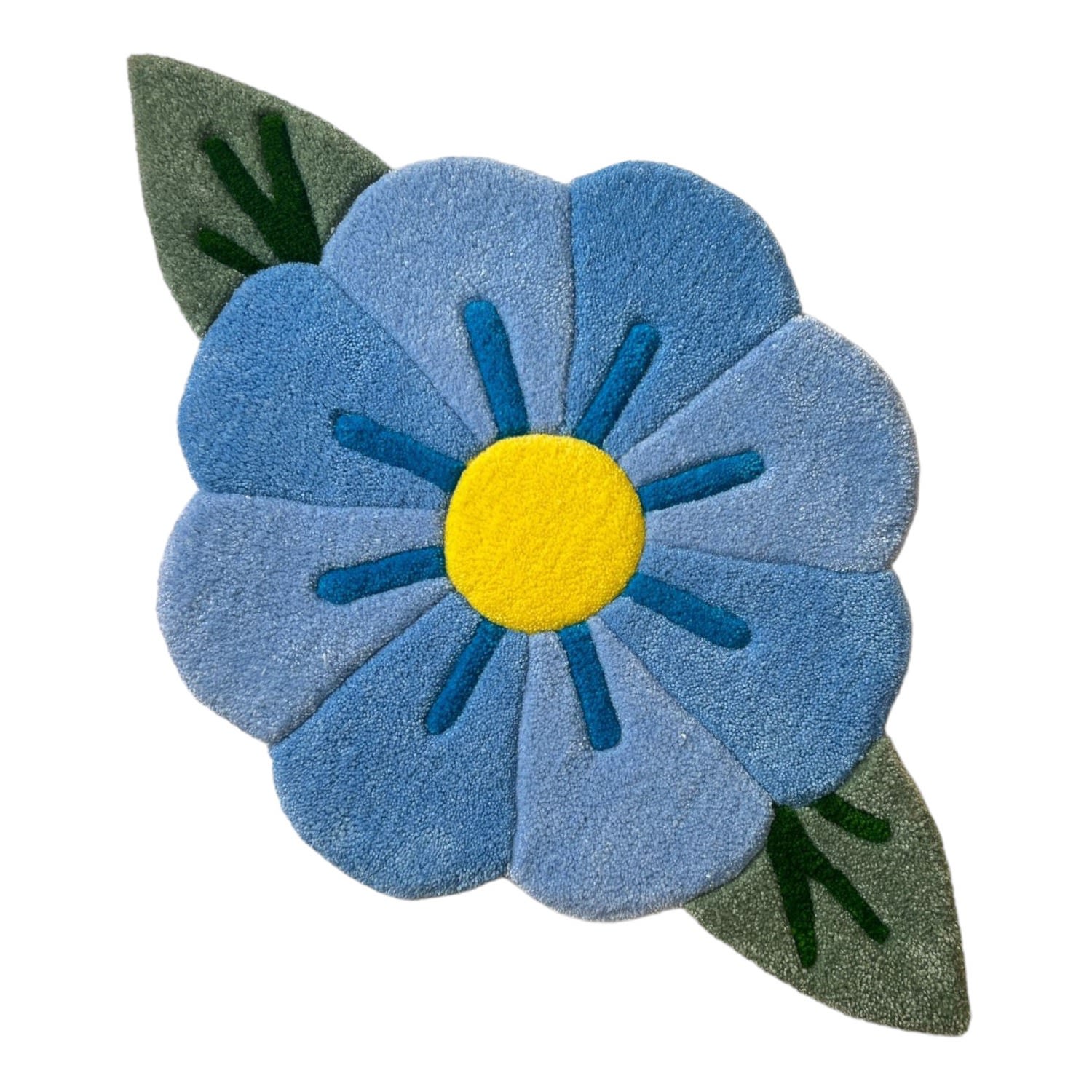 Blue Blossom Hand Tufted Floral Rug One Size Fable and Mirth