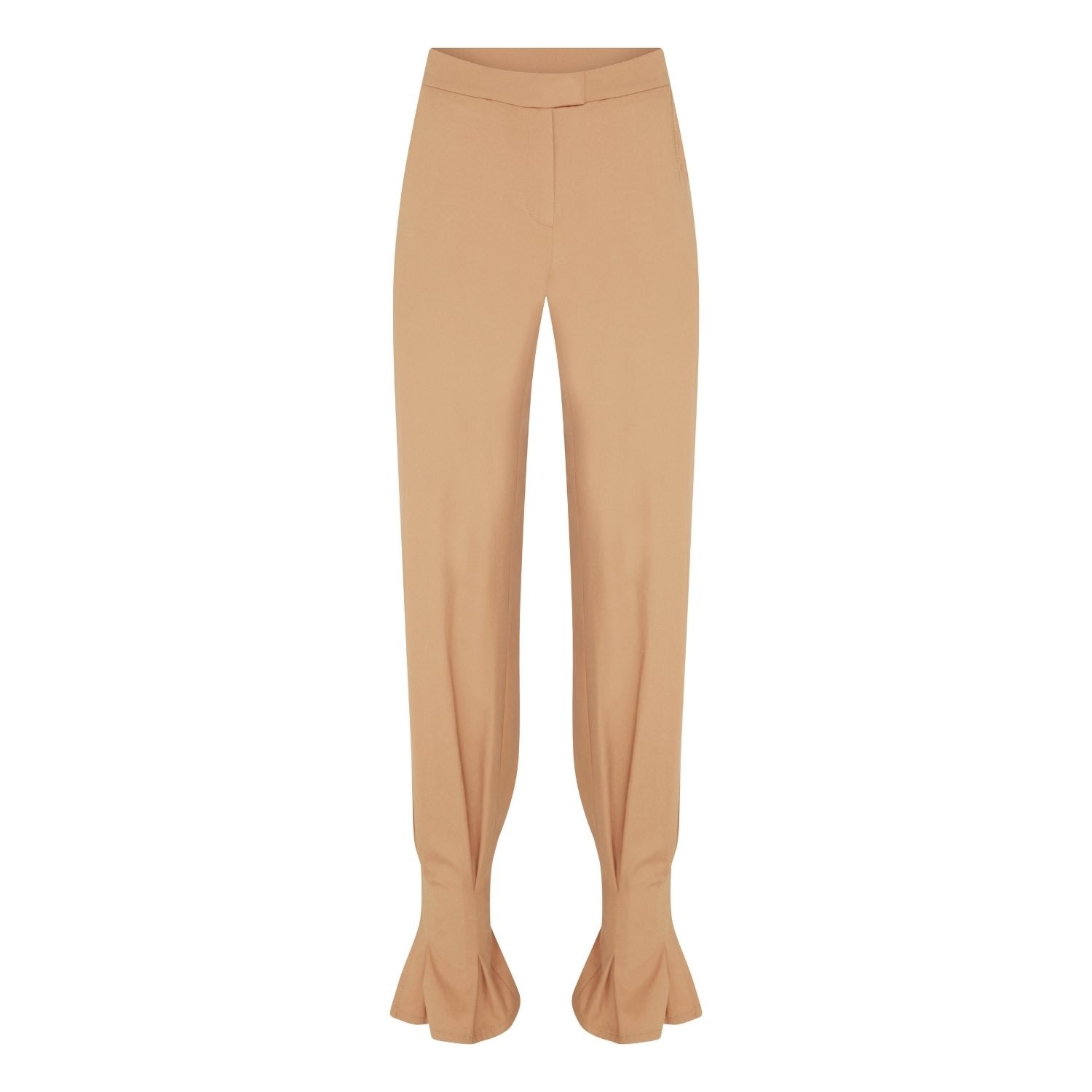 Nazli Ceren Raff Asymmetric Cotton Trousers In Brown