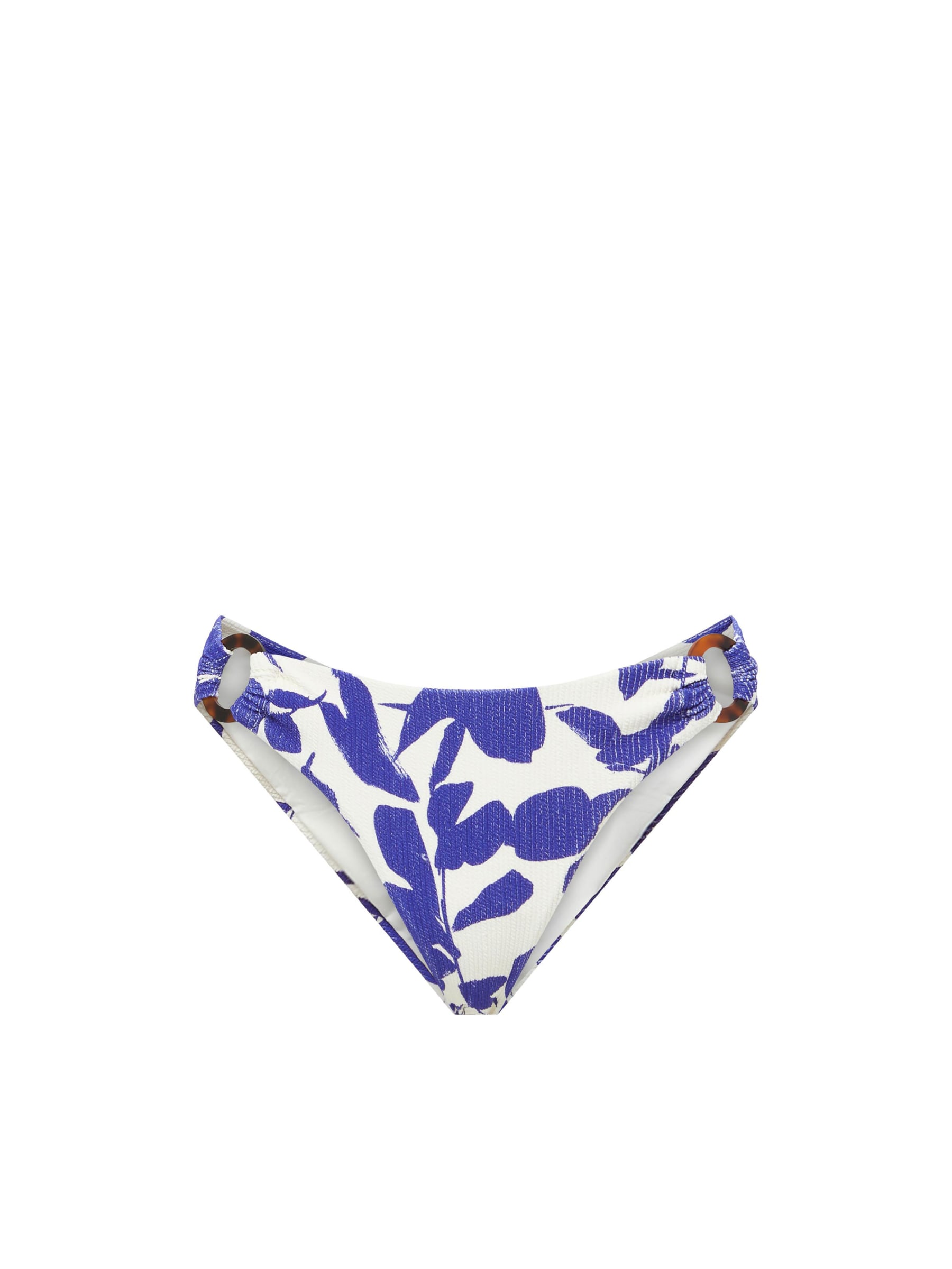 Change Of Scenery Women's Neutrals / Blue / White Ring Trim Low-waisted Bottom In Moraea Garden Texture In Blue/white