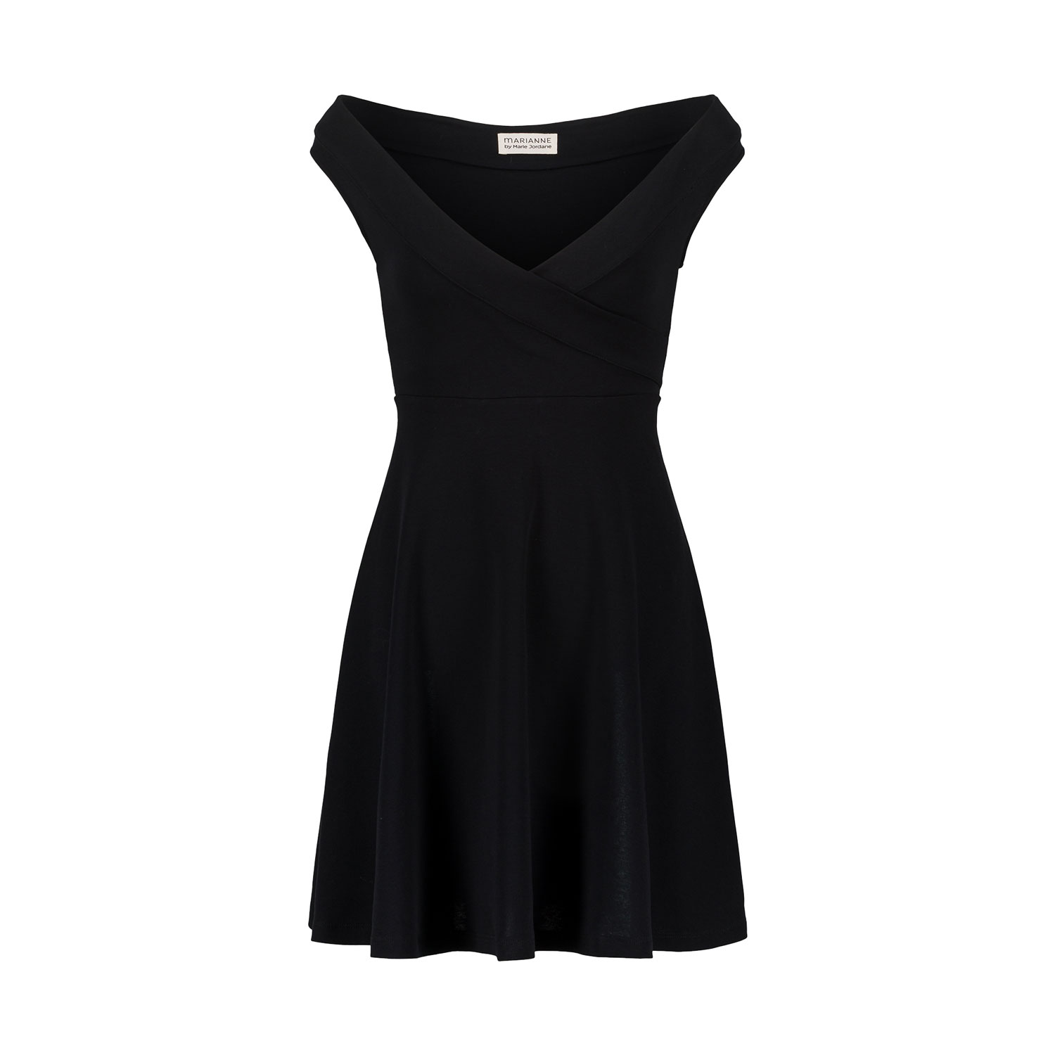 Women’s Black Amy Dress With Bardot Neckline Extra Small Marianne by Marie Jordane