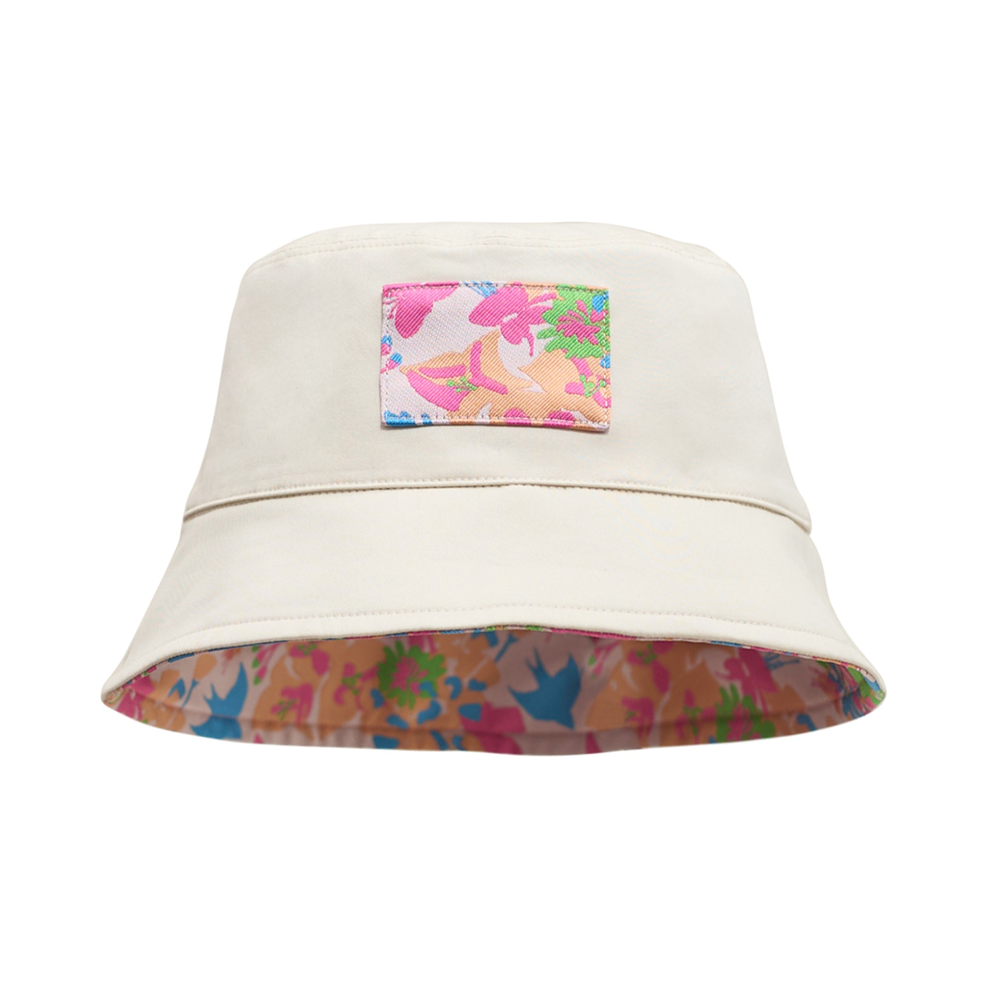 Women’s Frida X Lost Pattern "Frida’s Garden" Jacquard Reversible Bucket Hat - White One Size Lost Pattern Nyc