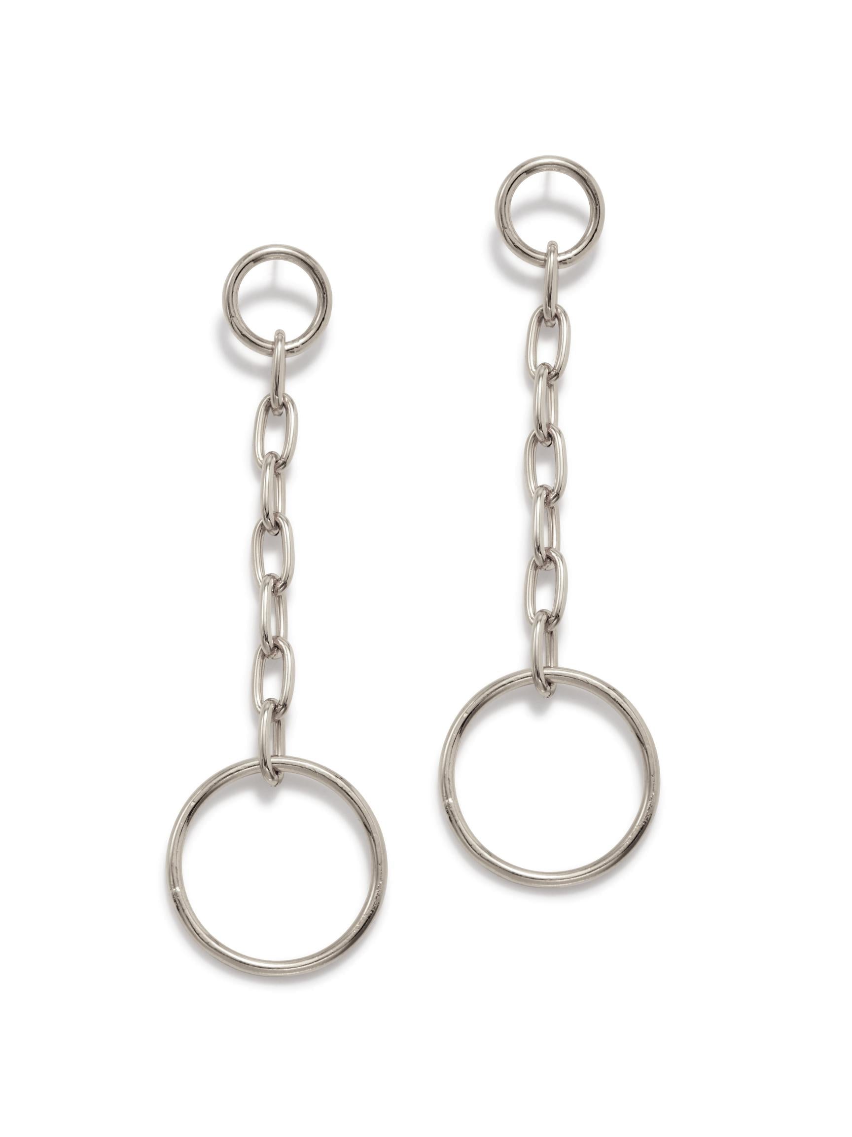 Jaredjamin Women's Silver Chain Reaction Drop Post Earrings