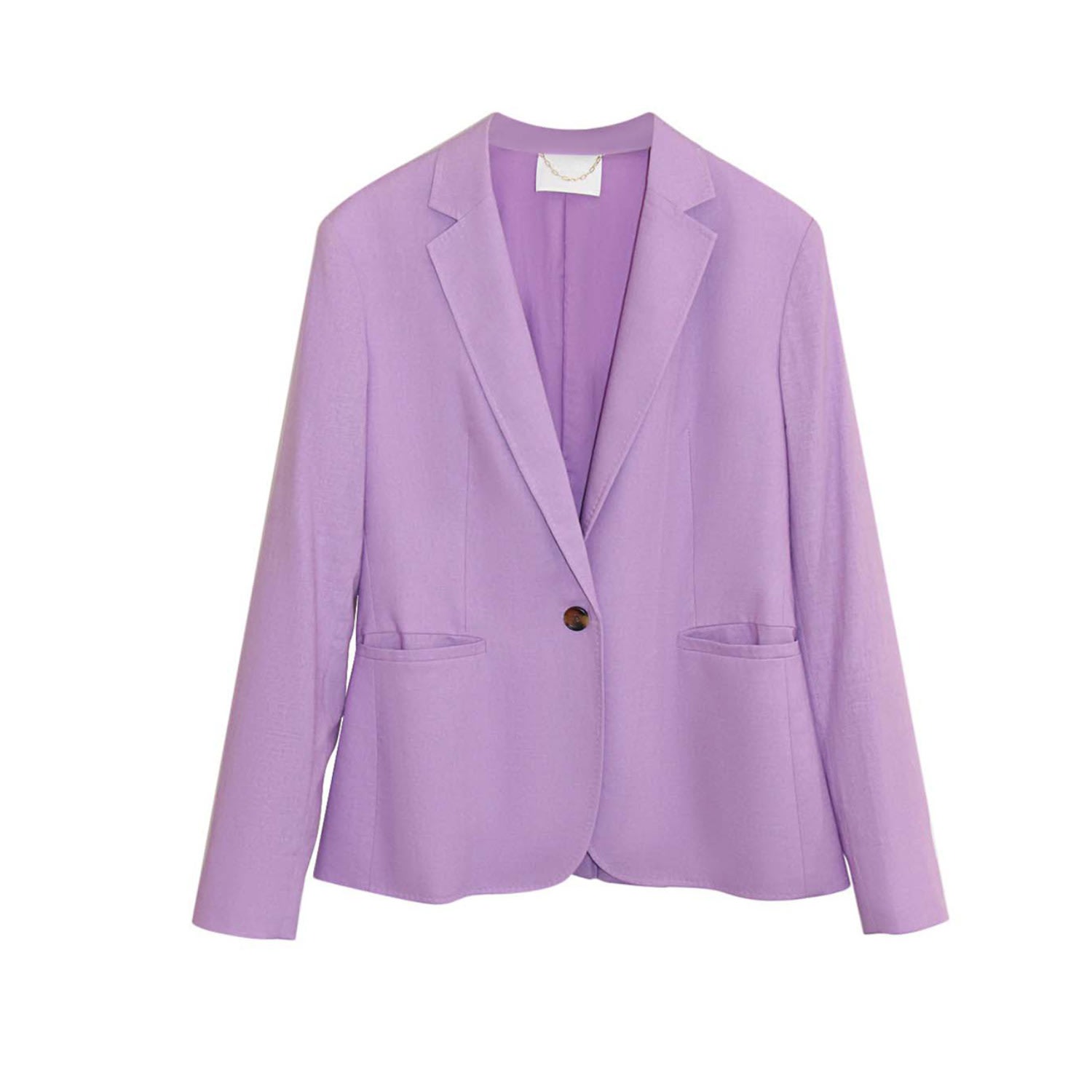 Women’s Pink / Purple Betty Cotton Linen Blazer - Pastel Violet Medium Gosia Orlowska