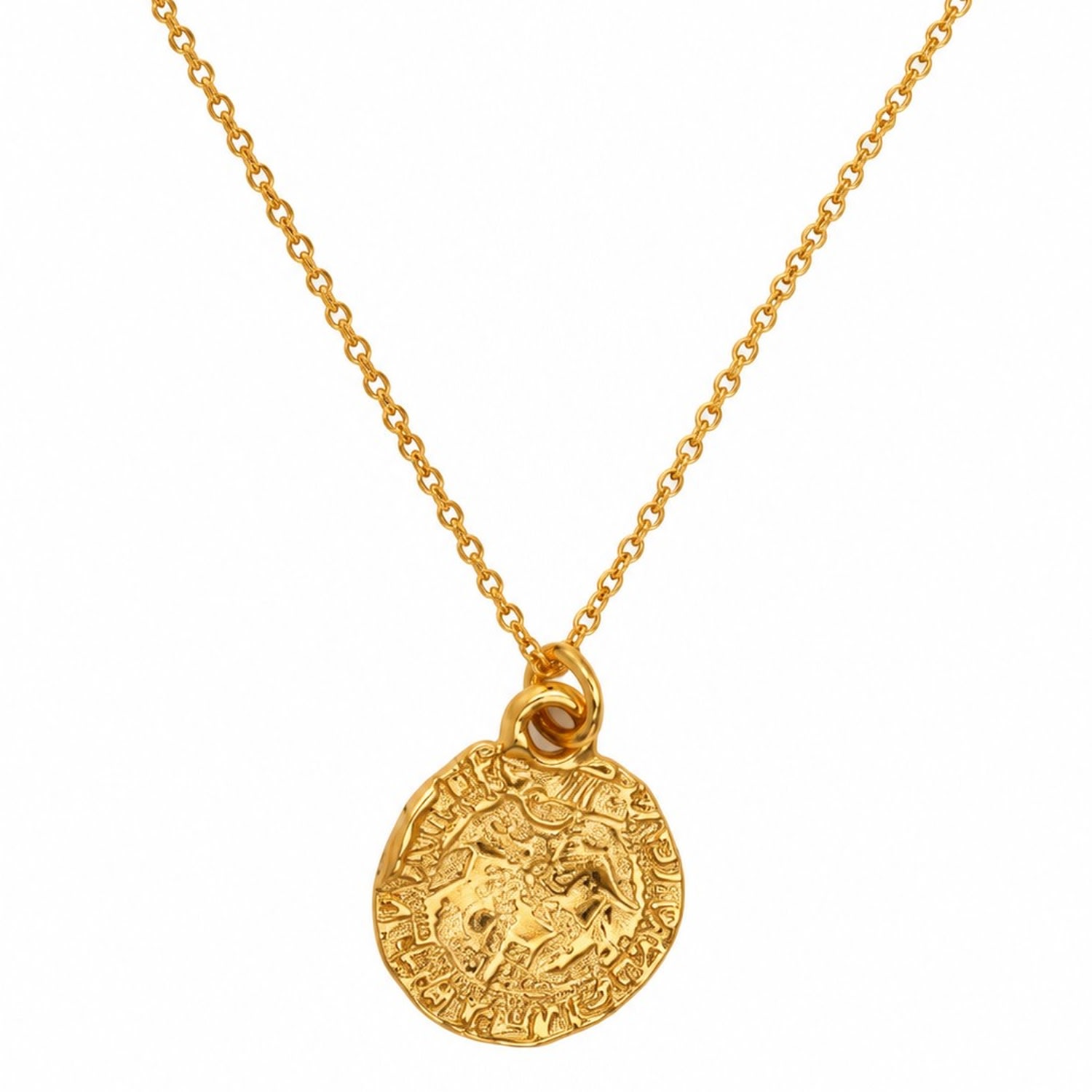 De Roms Women's Small Molten Solstice Medallion Necklace - Gold Vermeil