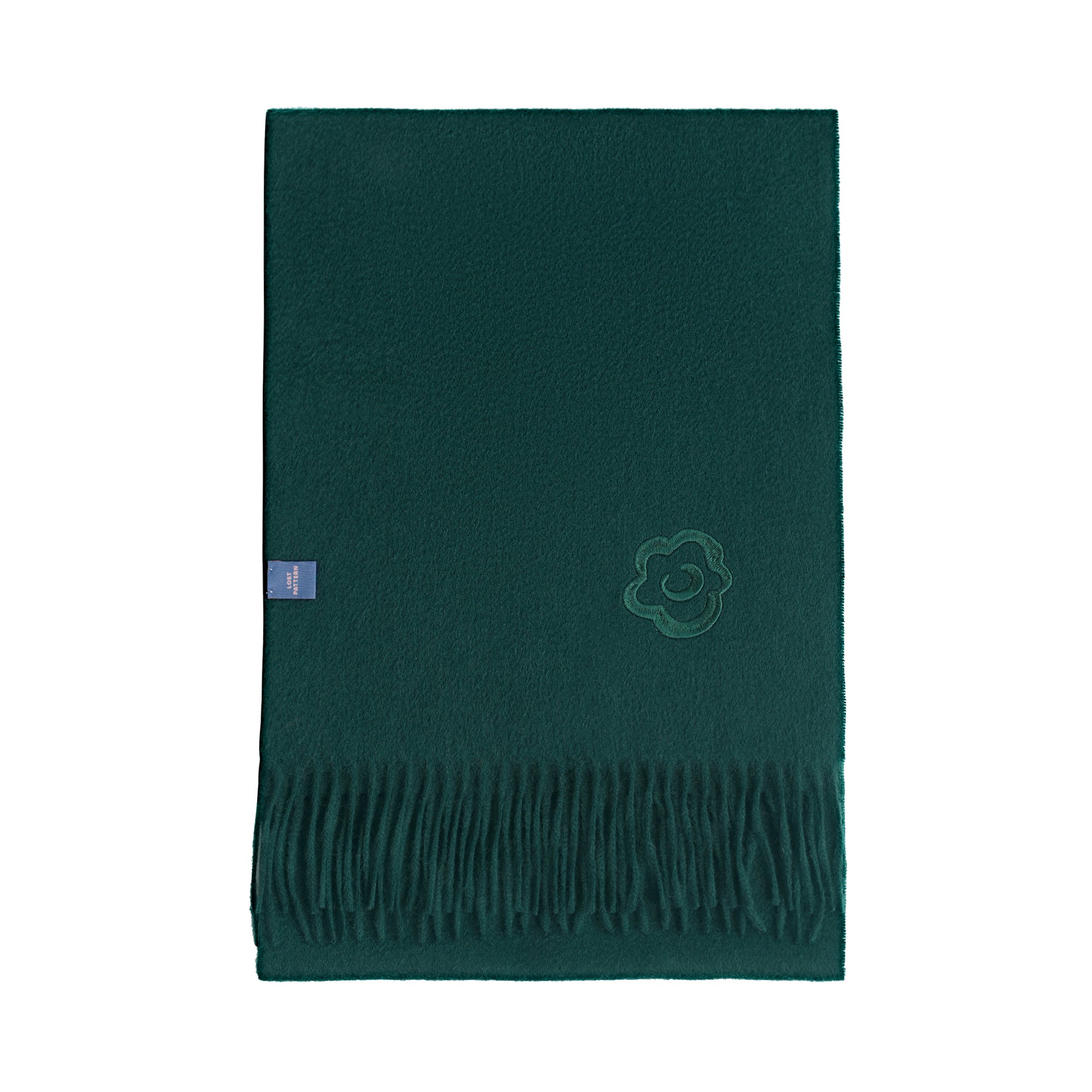 Women’s "Lost In Warmth" Classic Cashmere Scarf - Hunter Green Lost Pattern Nyc