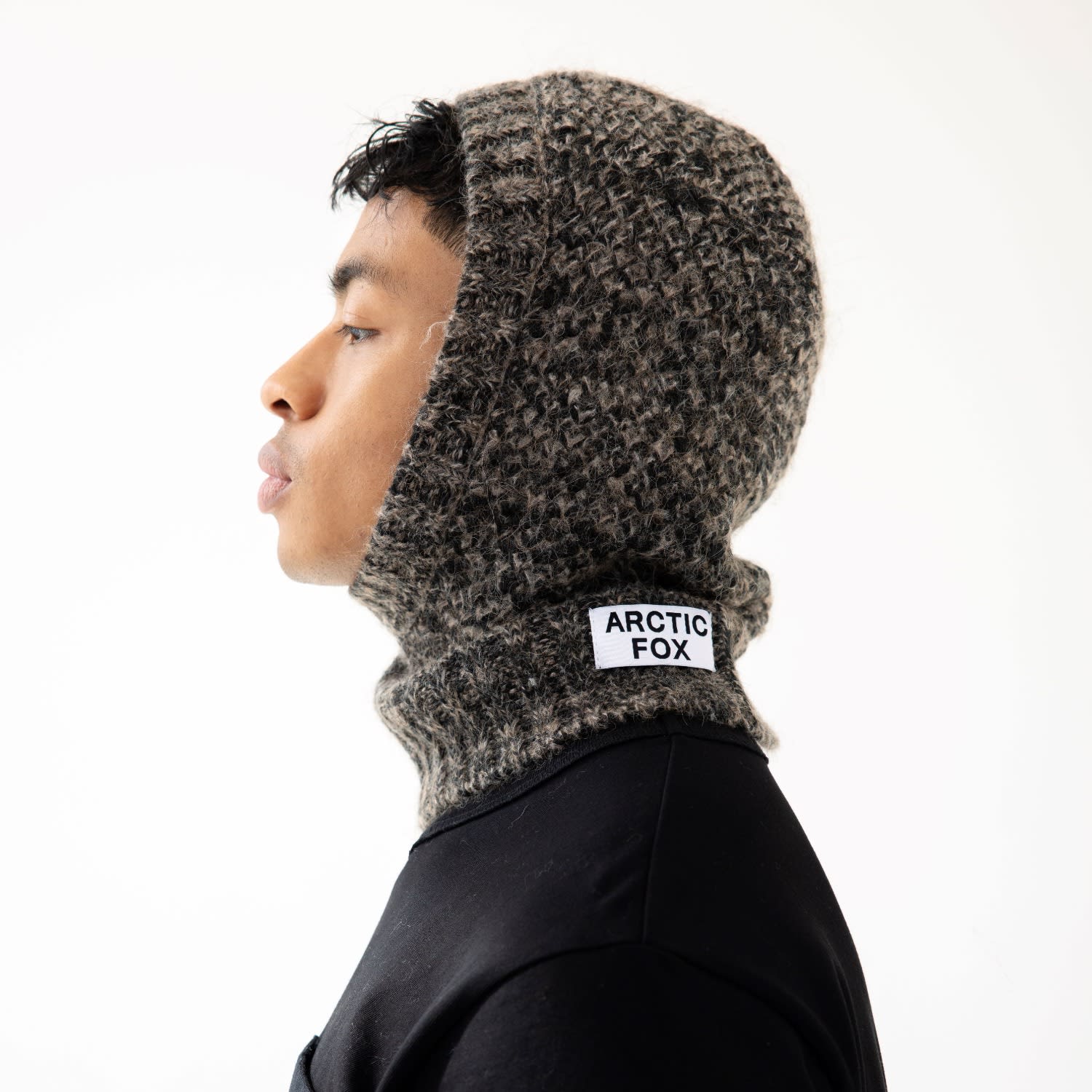 The Alpaca Balaclava Hood - Frosted Walnut Brown | Arctic Fox & Co
