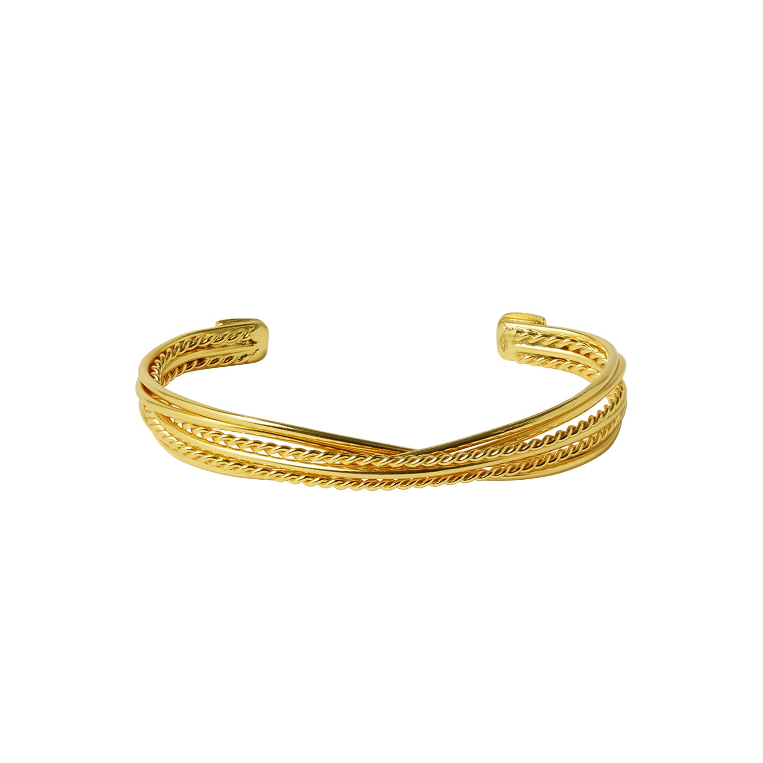 Women’s Rita Gold Textured Bangle Bracelet Ottoman Hands