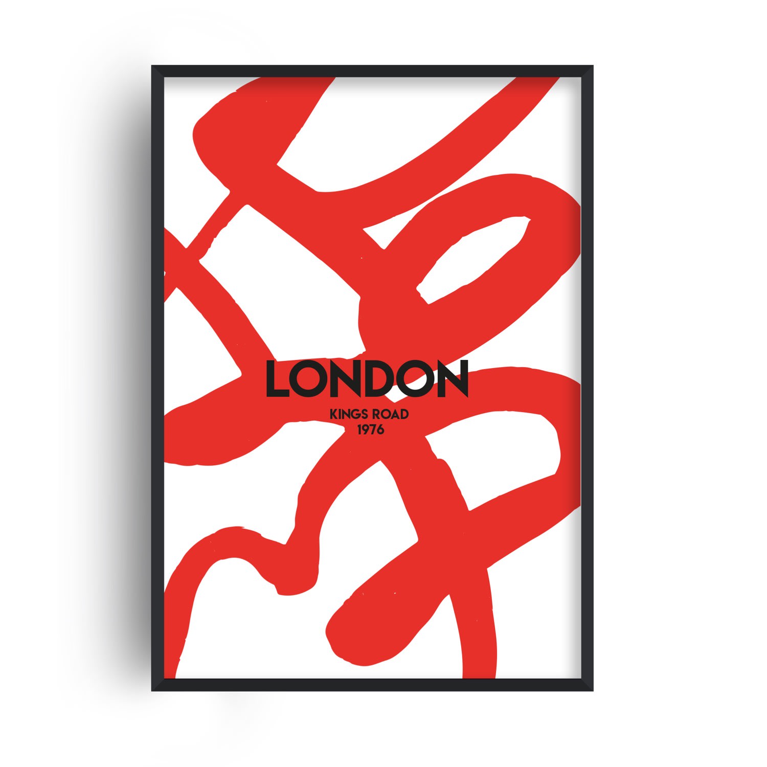 Fanclub Red Exclusive London Abstract Giclée Art Print A2 In Red