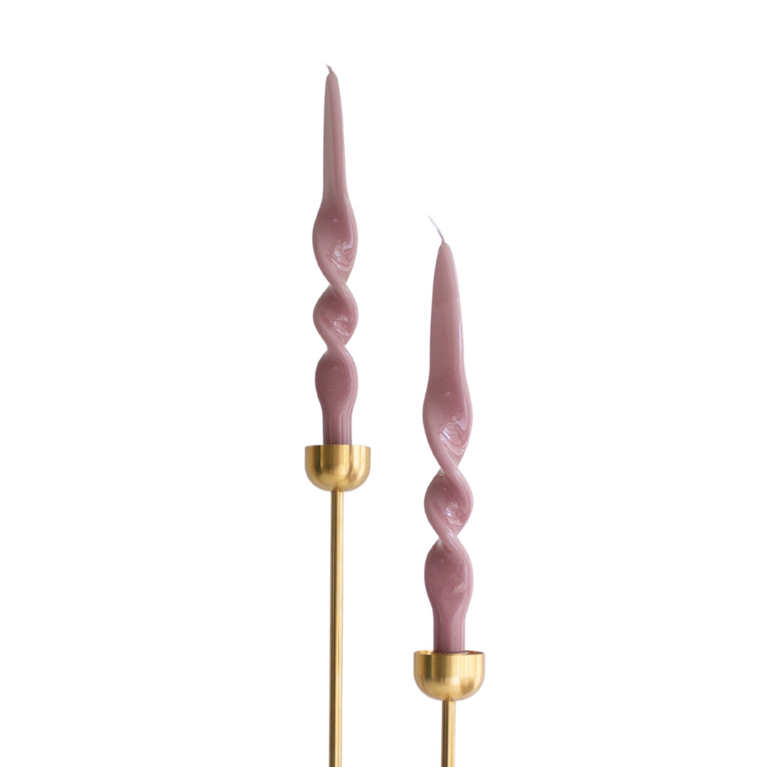 The Parmatile Shop Pink / Purple Mauve Taper Candle Set