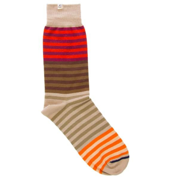 40 COLORI Brown Gradient Striped Organic Cotton Socks