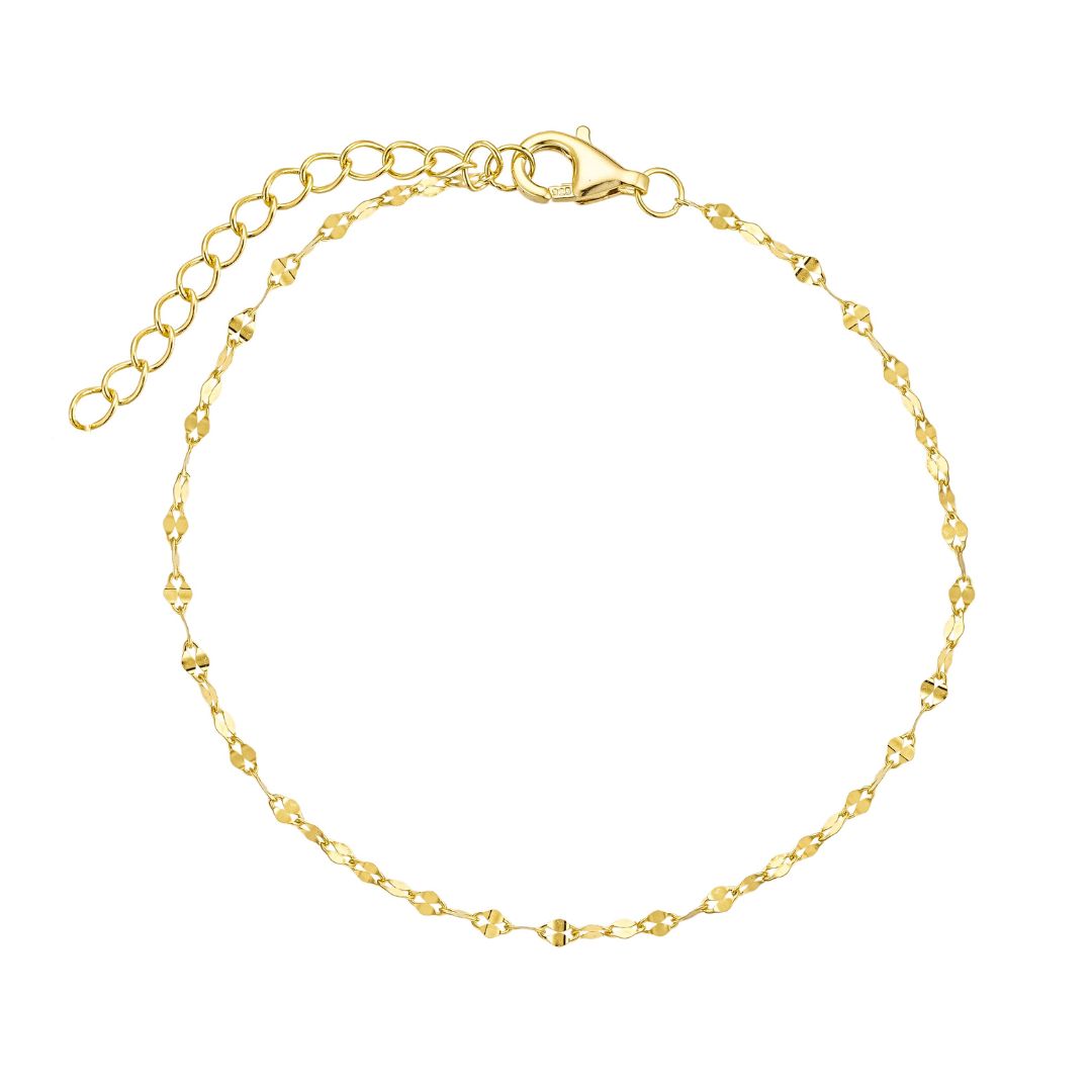 Nazzar Women's Dainty Gold Sparkle Lip Chain Bracelet