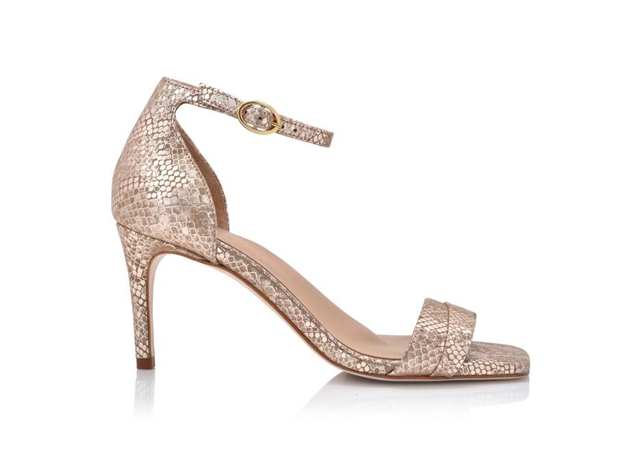 Women’s Rose Gold Simone Champagne - Metallic Snake 9 Uk Joan Oloff Shoes