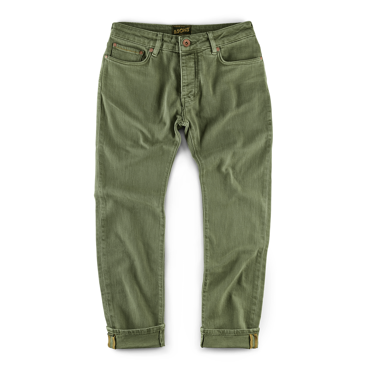 &sons Trading Co Men's Brandon Overdyed Jean Army Green In Green
