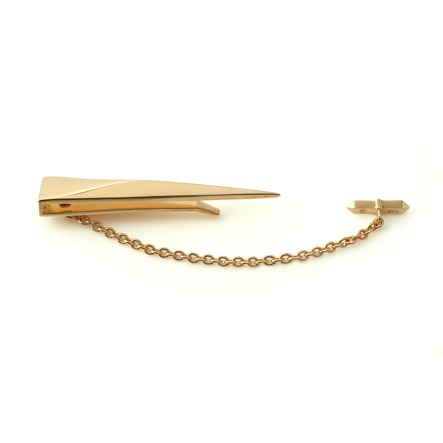Men's Tie Pin With Chain Gold | Kasun