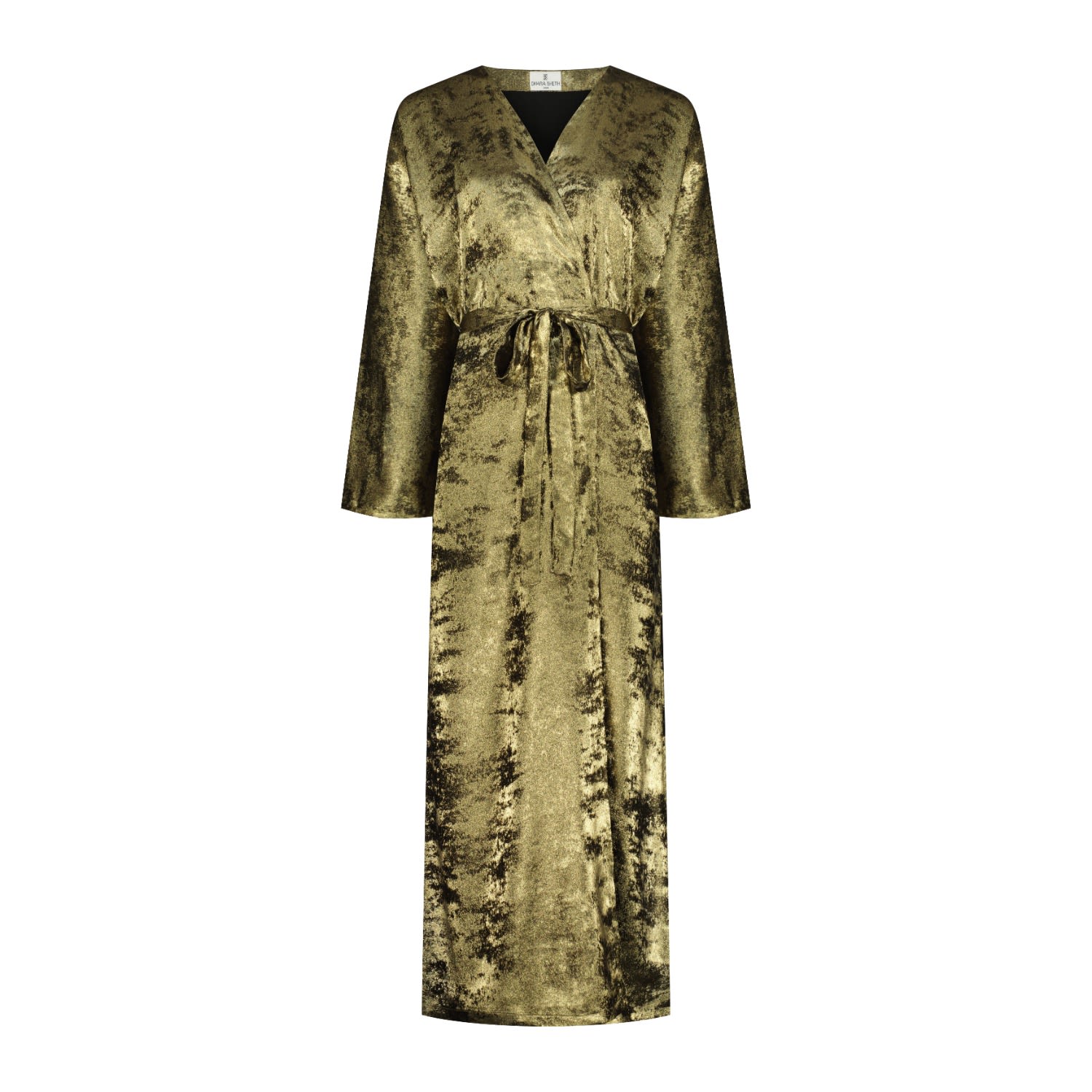 Women’s Gold Bling Long Kimono Dress Extra Large Dhara Sheth Dubai