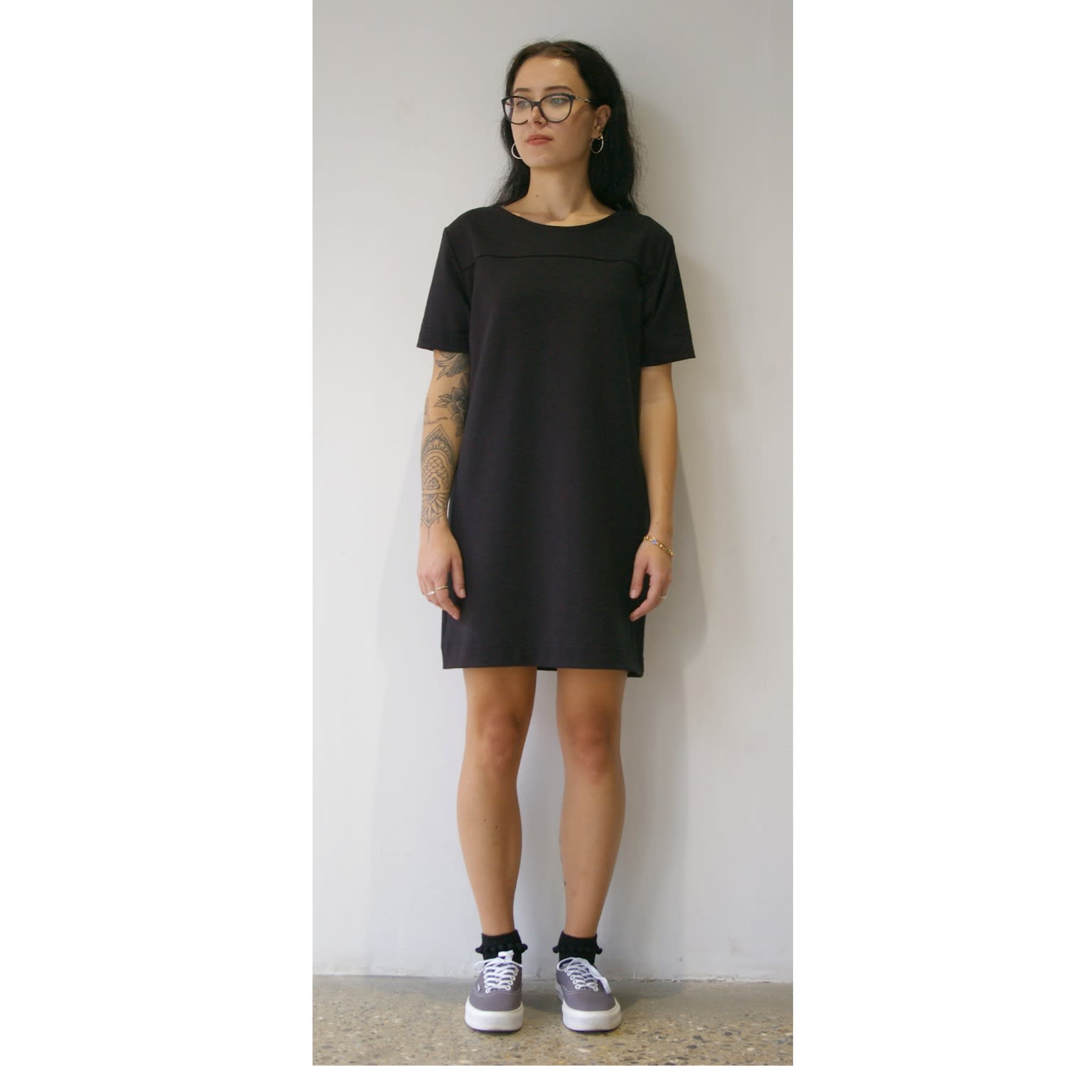 organic cotton black dress