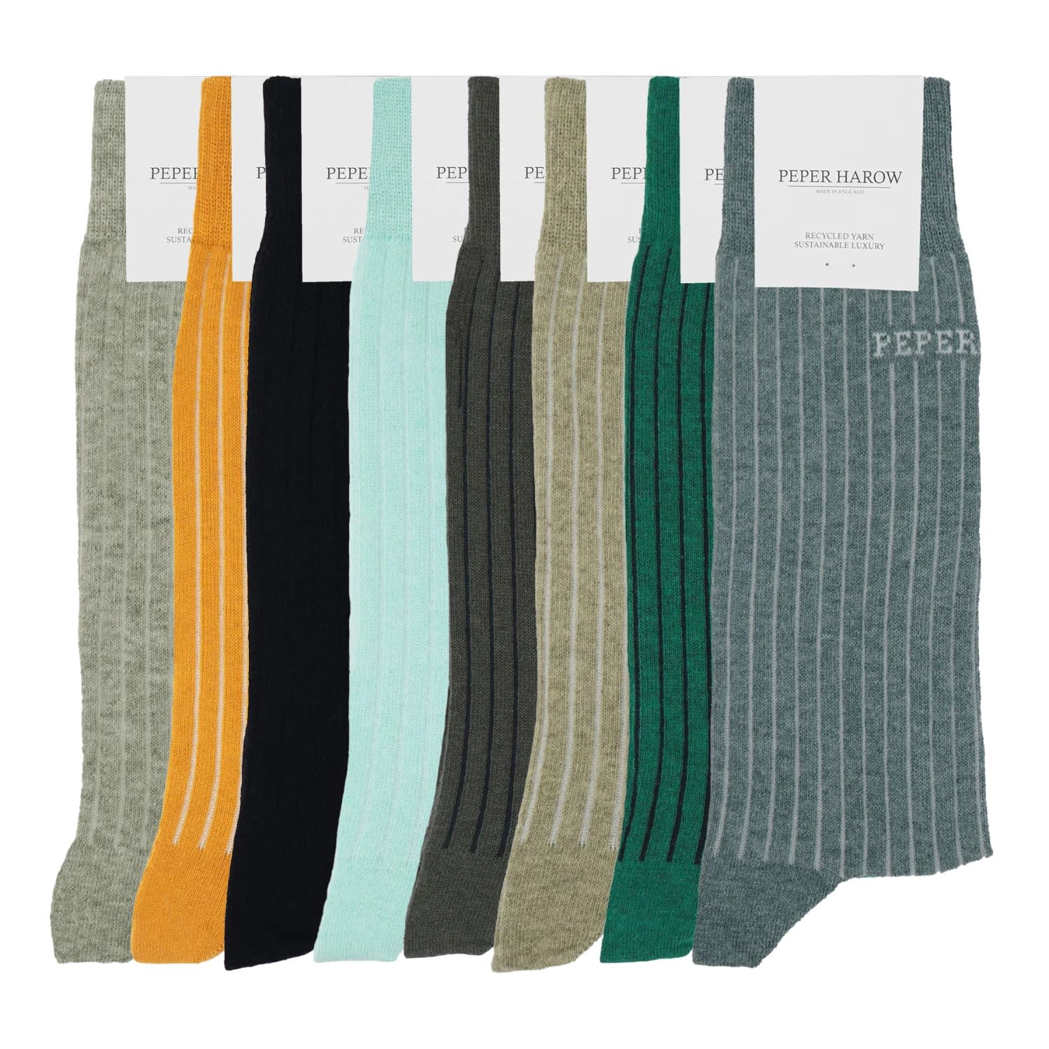 Peper Harow - Made In England Men's Socks Bundle - Recycled Ribbed