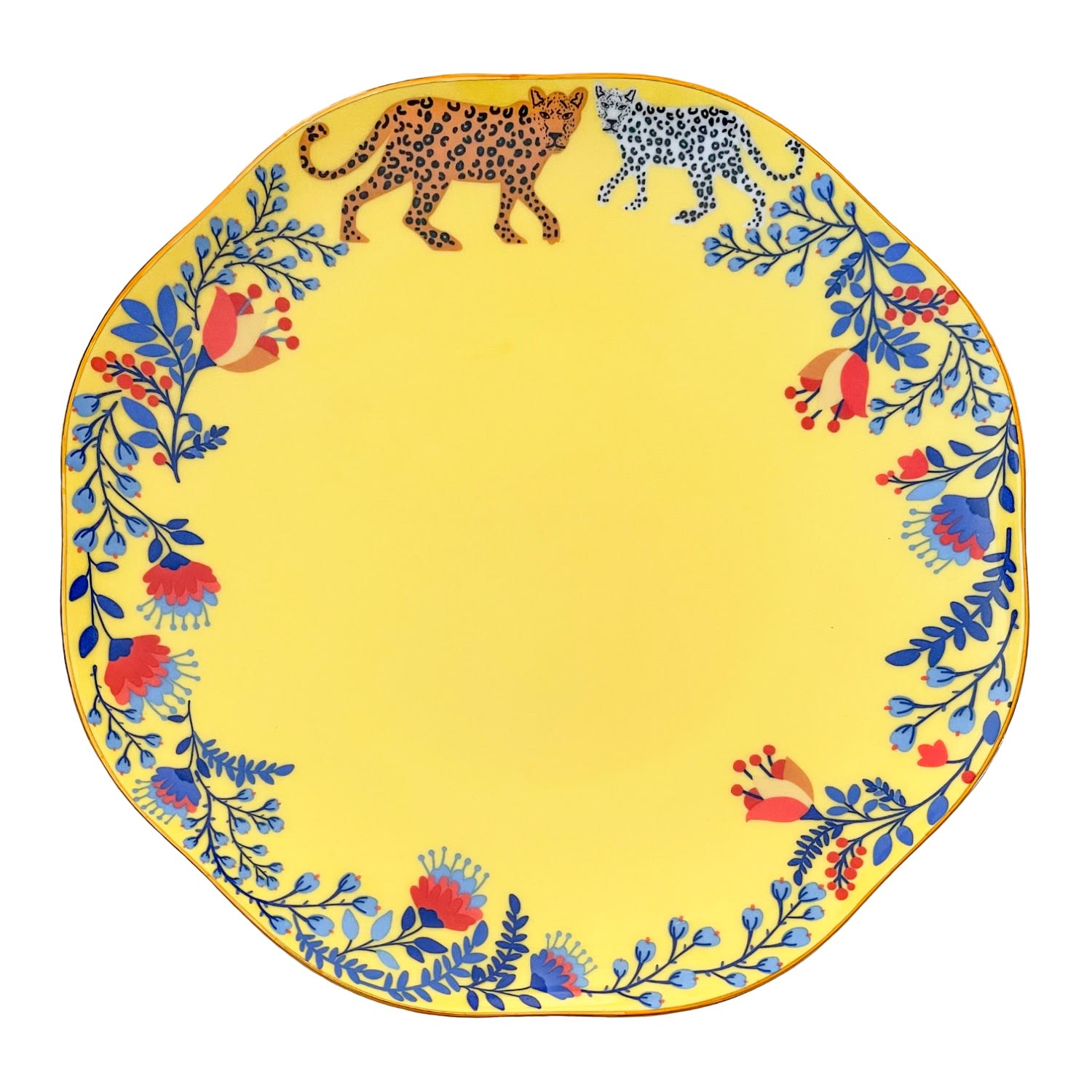 Yellow / Orange Amazon Rainforest Bone China Dinner Plate In Yellow Jessie Zhao New York