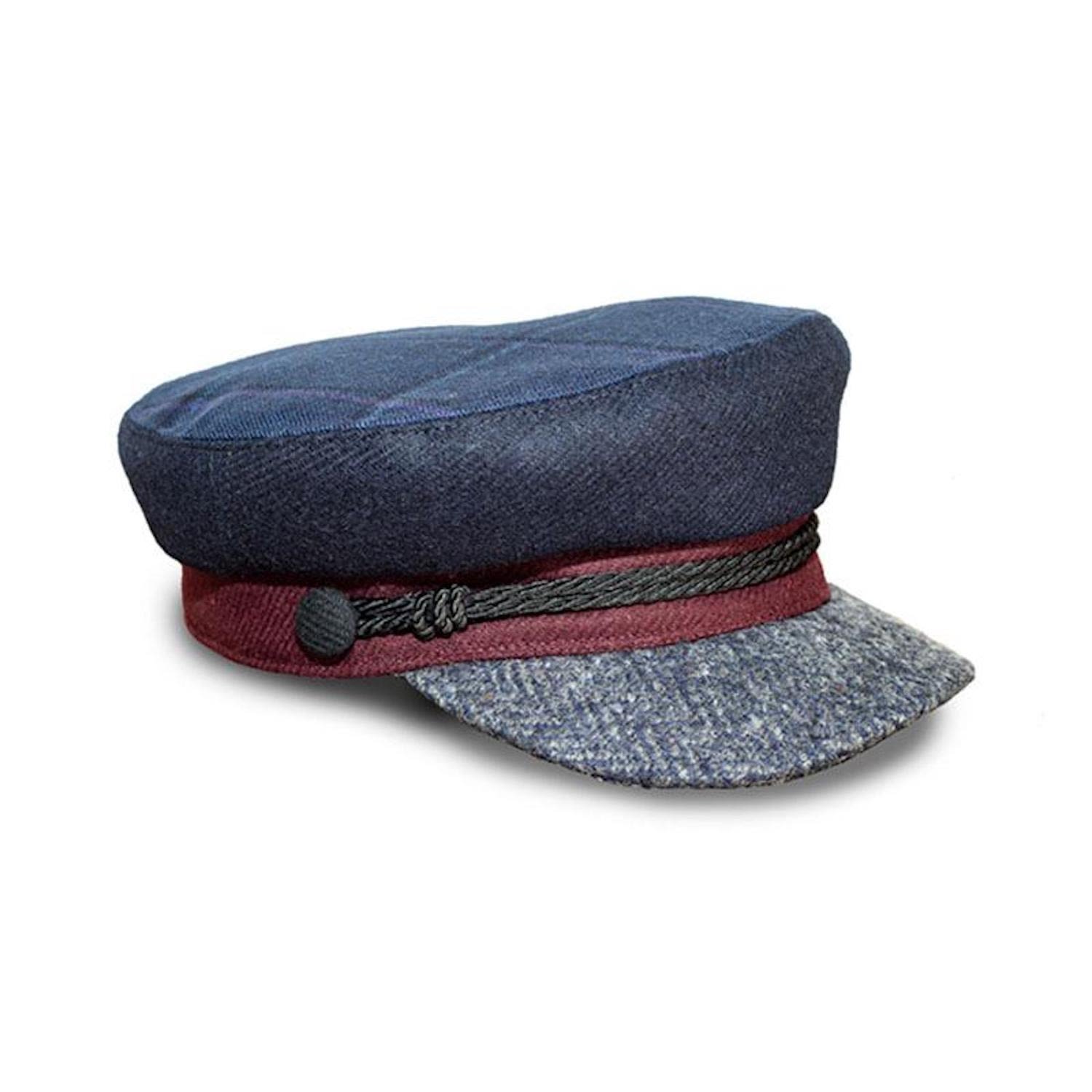 Women’s Blue Skippers Hangover Sailor Hat In Merino Lambswool Medium Mister Miller - Master Hatter