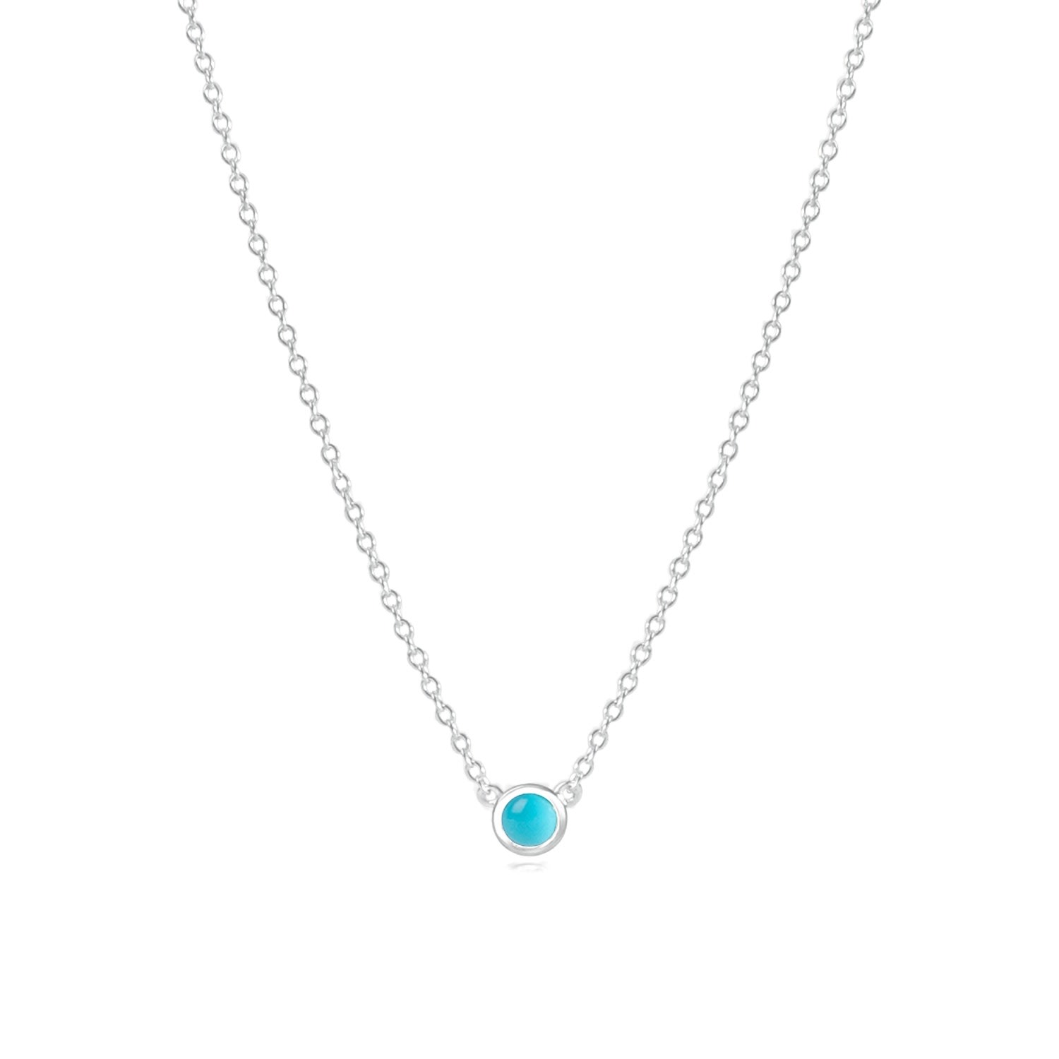 Women’s Turquoise December Birthstone Necklace Recycled Sterling Silver La Côte Club