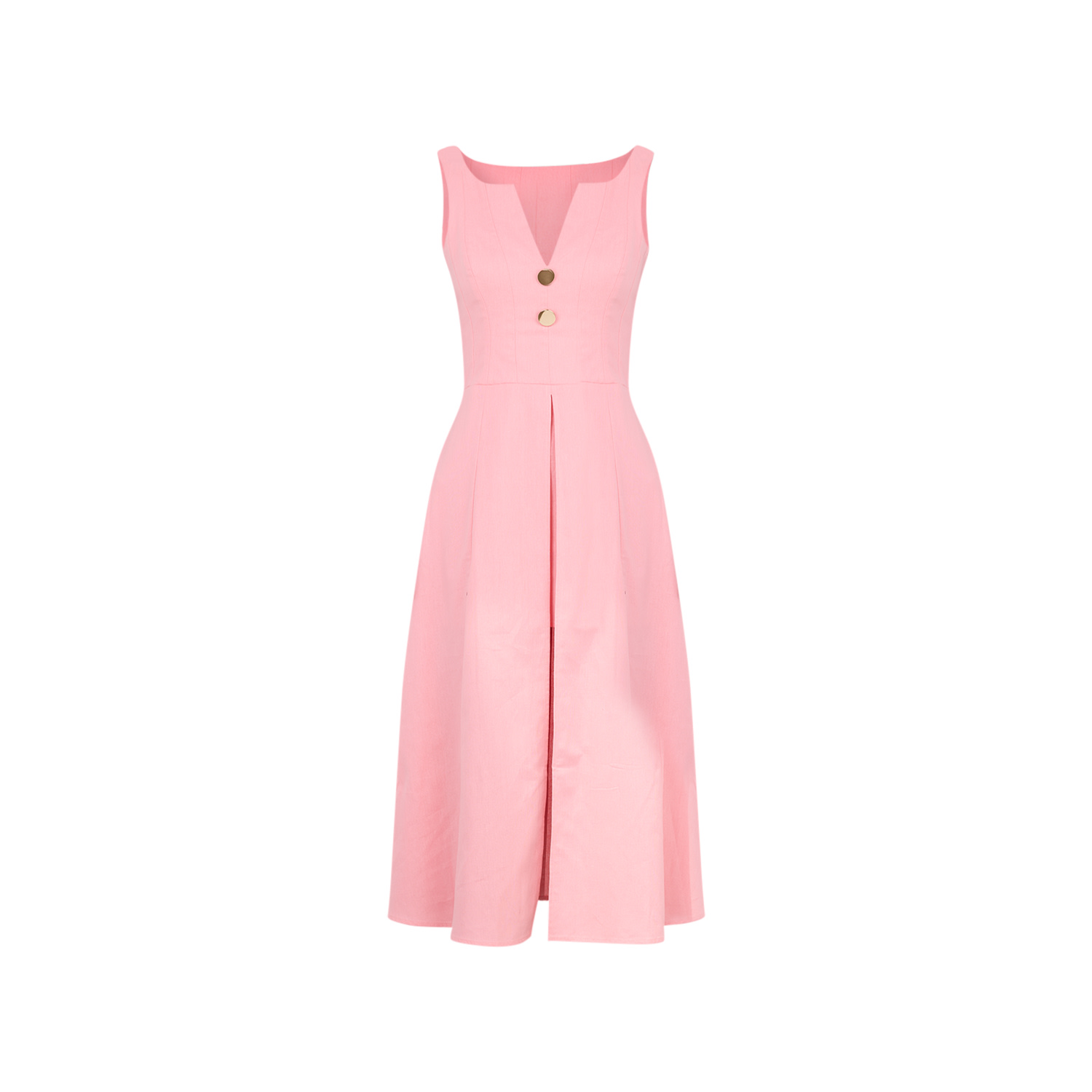 Zetaye Women's Celeste Linen Cotton Midi Mini Dress Pink In Pink