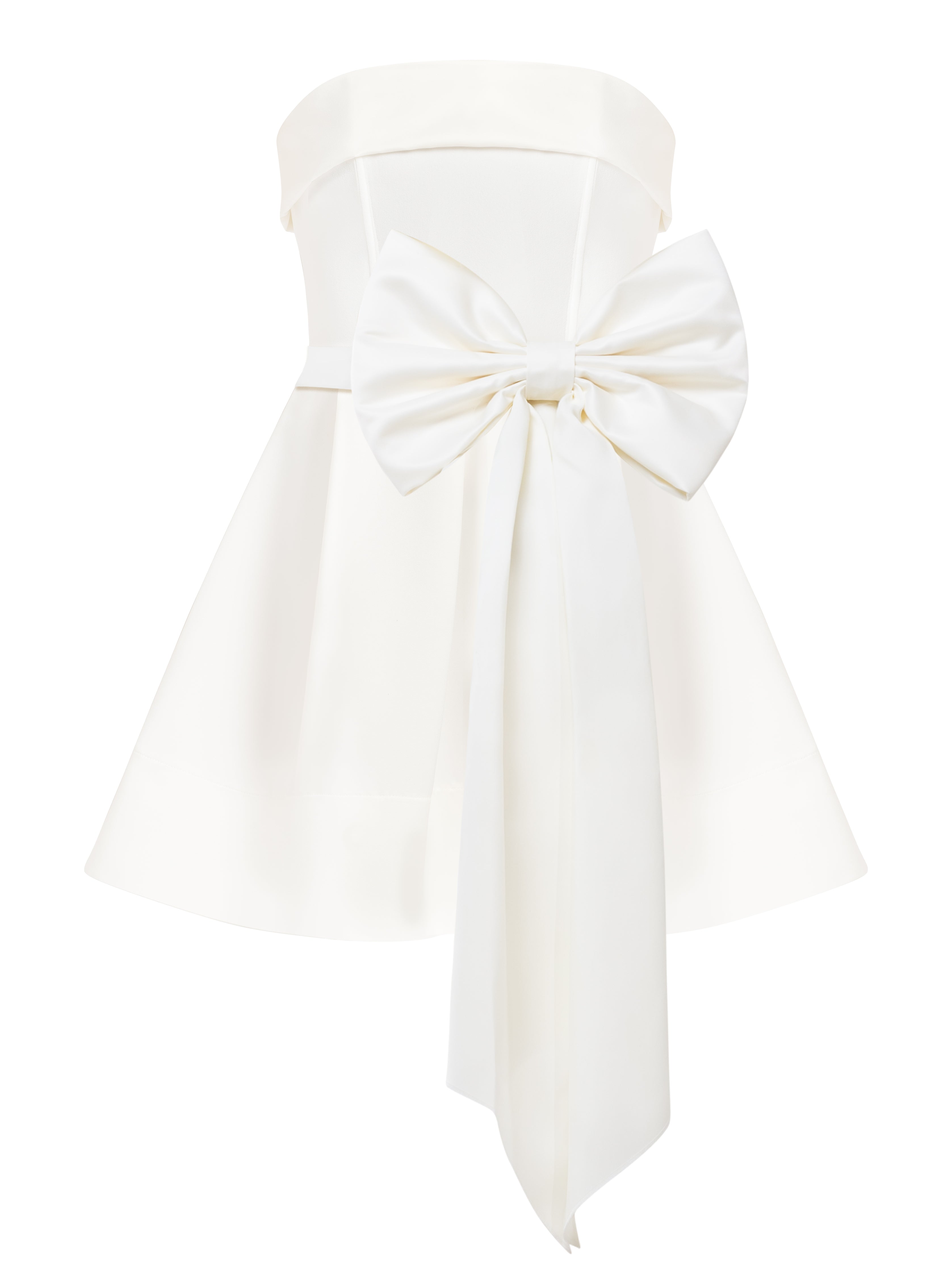 Tia Dorraine Women's Wild Flower Flared Mini Dress With Bow Belt - Pearl White In White
