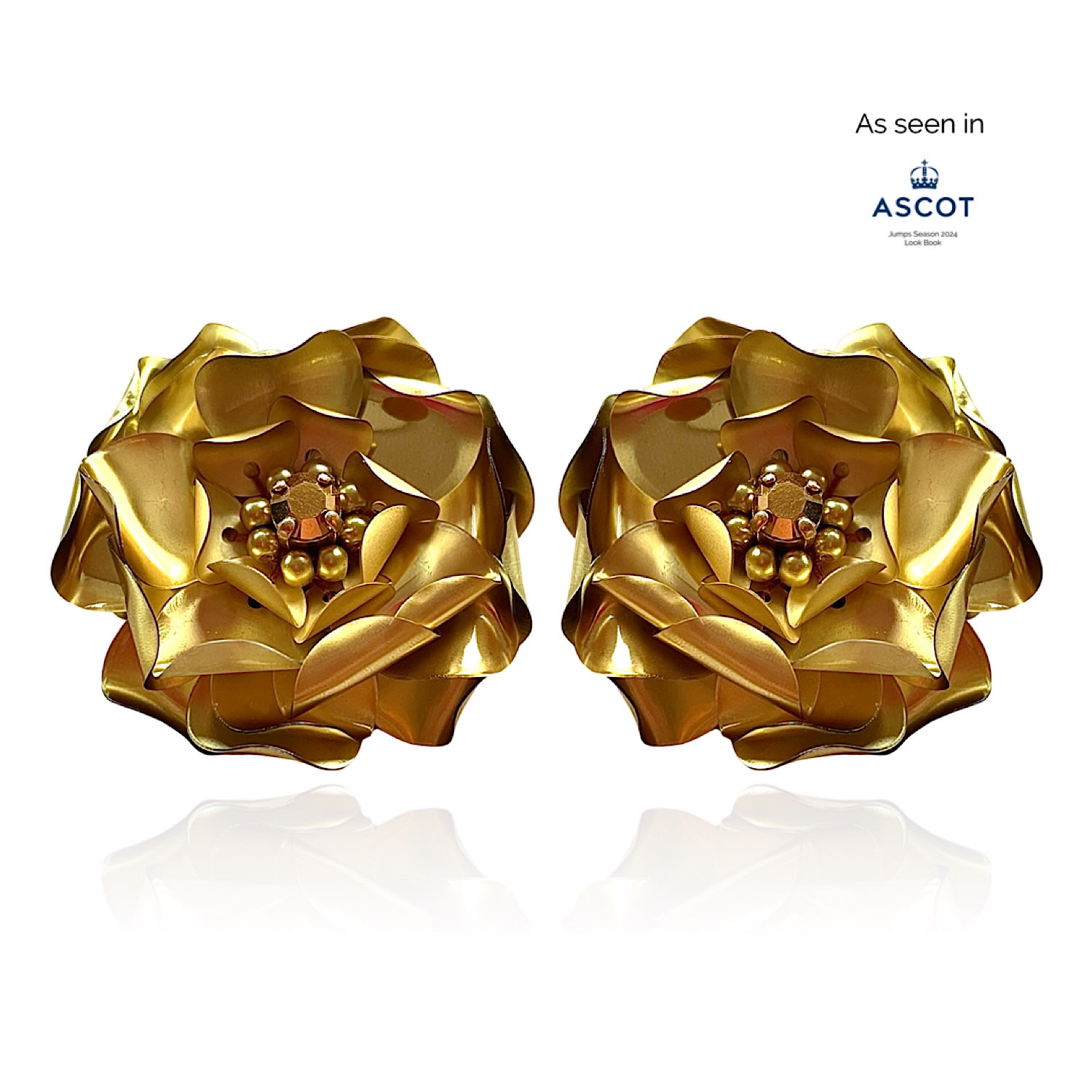 Pinar Ozevlat Women's Gold Camellia Studs