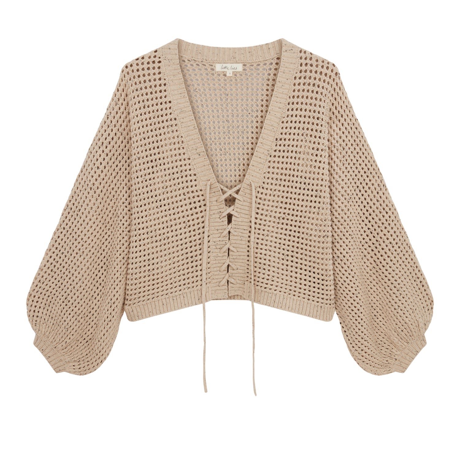 Little Lies Women's Neutrals Exile Lace Up Cardigan