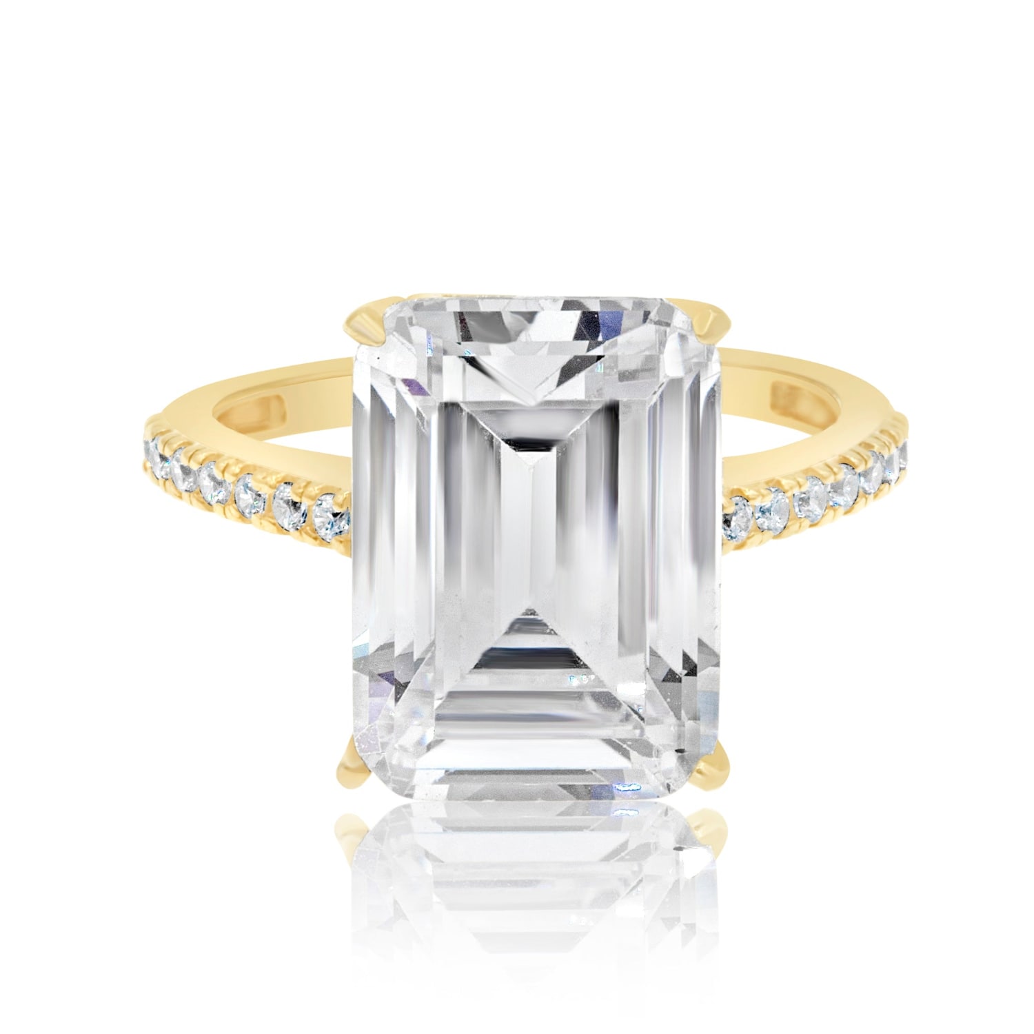 Shymi Women's Emerald Cut Statement Ring - Gold In Gold