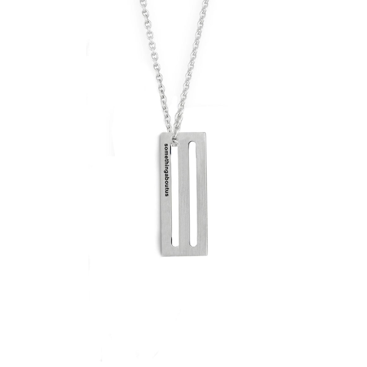 Somethingaboutus Men's Silver Double Punched Necklace