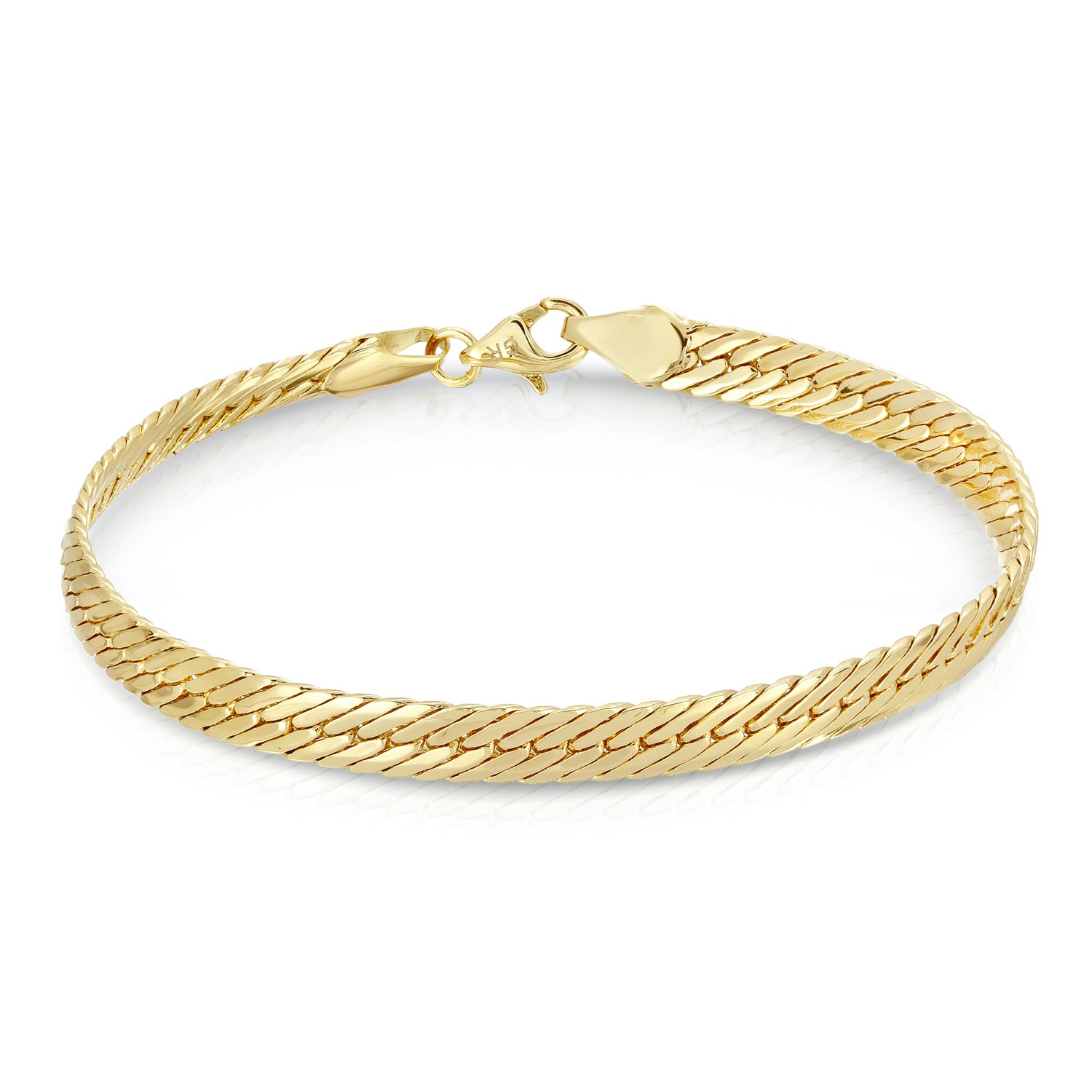 Women’s Gold Thin Herringbone Bracelet Glamrocks Jewelry