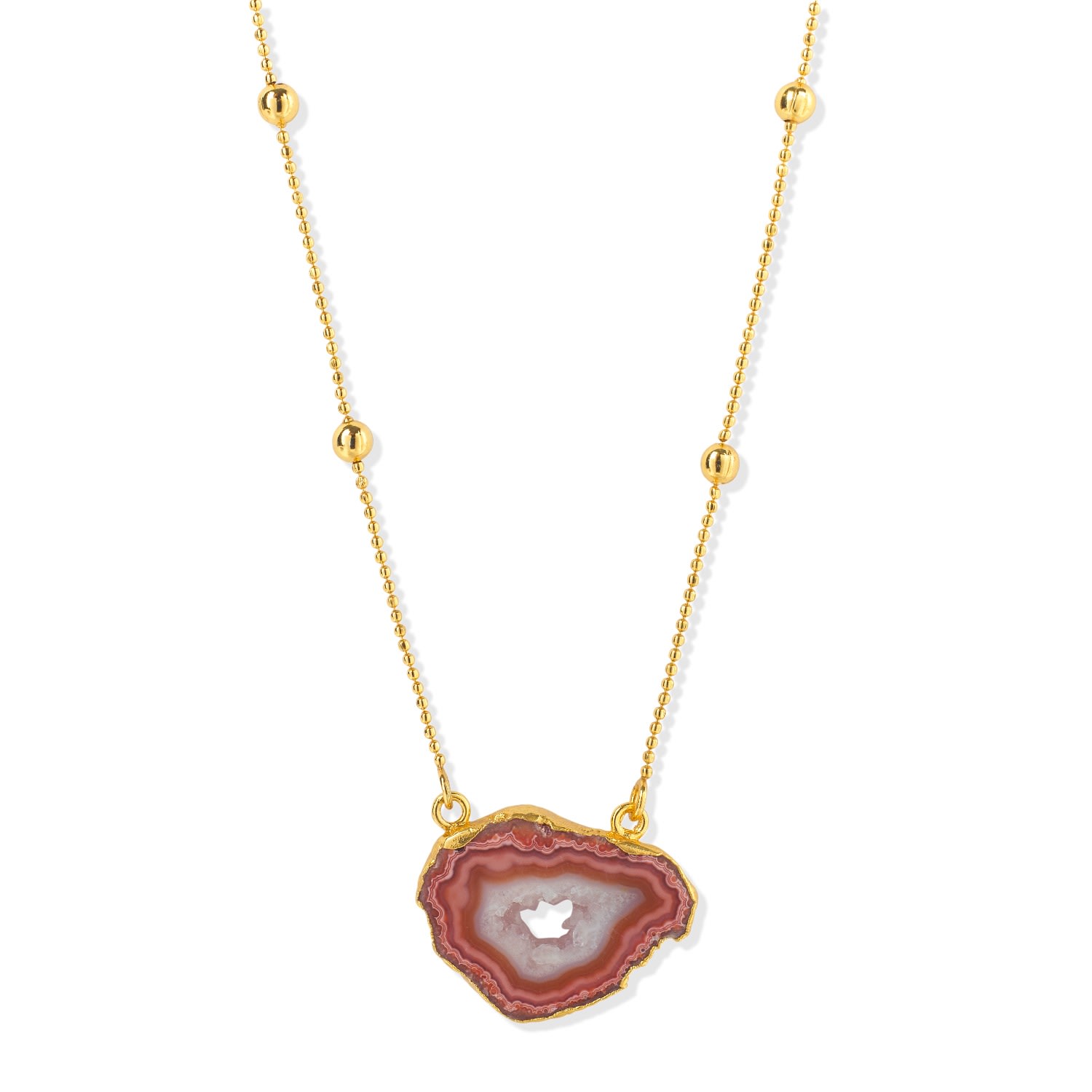 Women’s Brown Gold Vermeil Caramel Agate Crystal Gemstone Necklace Yaa Yaa London