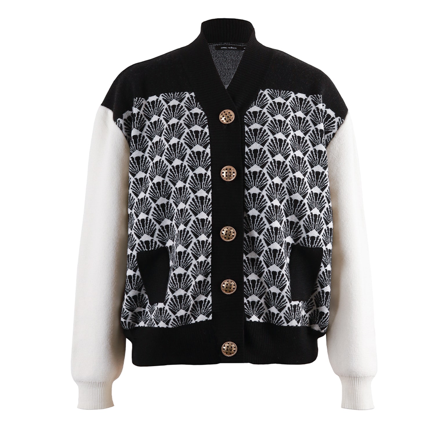 Women’s Janet Cardi - Black & White Medium Emma Wallace