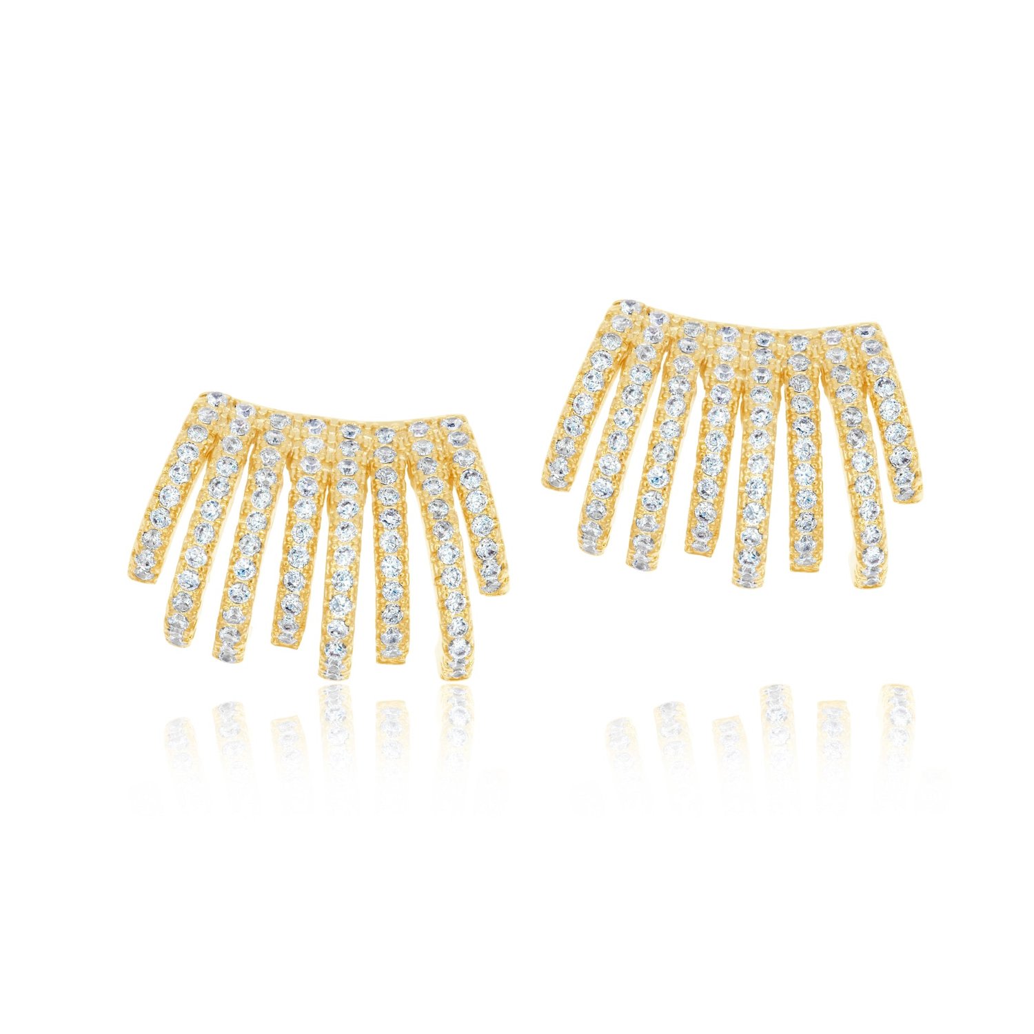 Shymi Women's Pave Caged Huggies - Gold In Gold