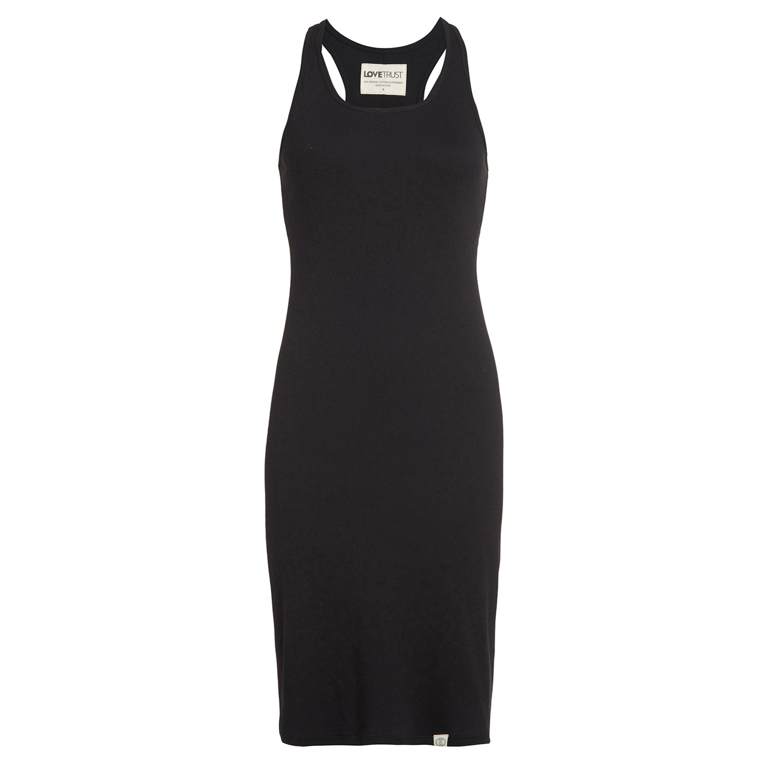 Women's Pima Rib Knit L&L Racerback Dress - Black | Medium | Lovetrust