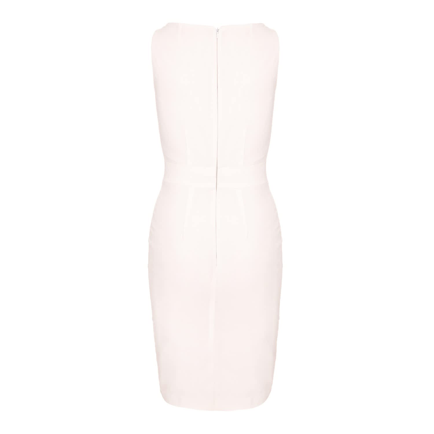 Sephy - White Scuba Frill Layered Bodycon Midi Dress