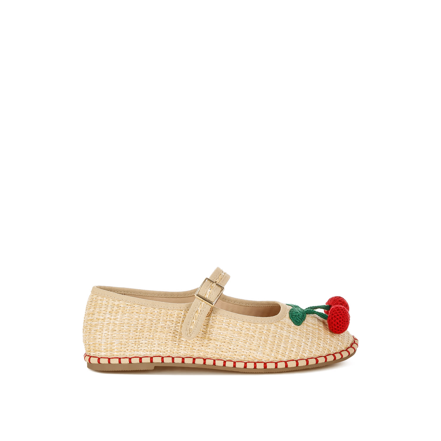 Rag & Co Women's Neutrals Brunch Date Cherry Accent Mary Jane Flats In Beige In Neutral