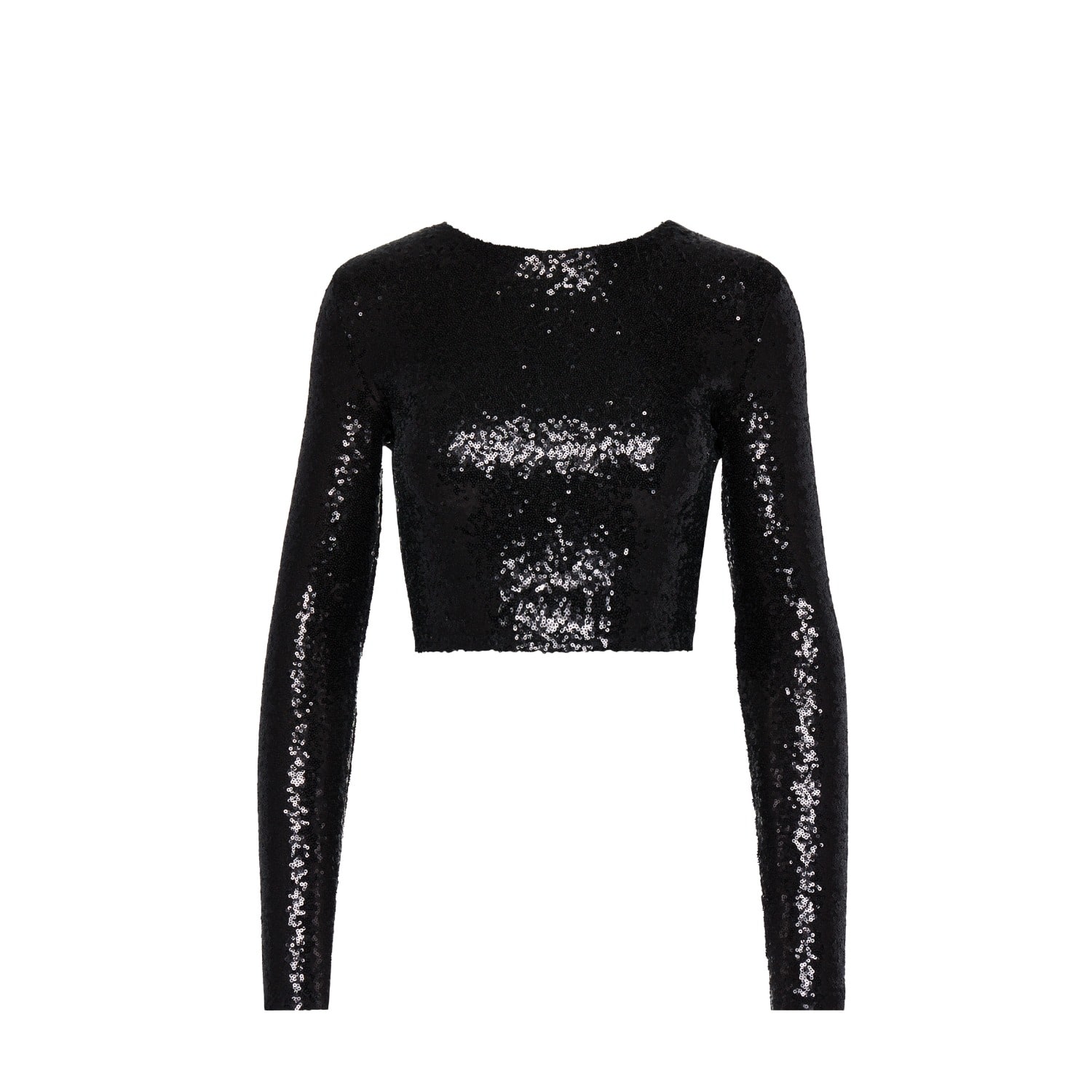 Commando Women's Sequin Crop Top In Black In Black