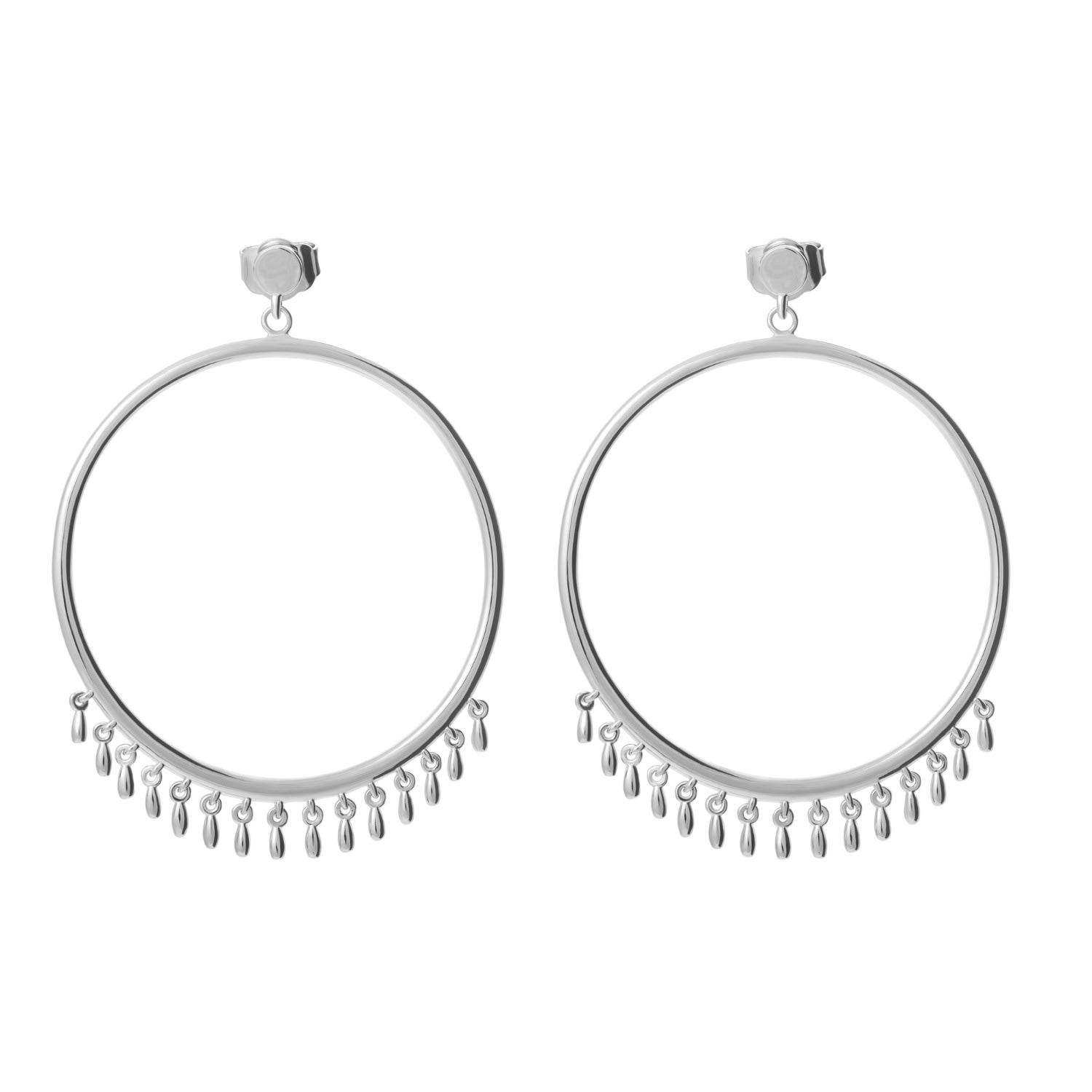 Lucy Quartermaine Women's Silver Waterfall Circle Earrings In Metallic