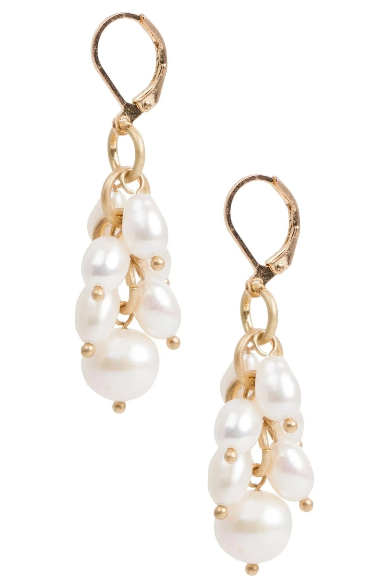 Saachi Women's White Gold Chain Cluster Pearl Dangle Earrings