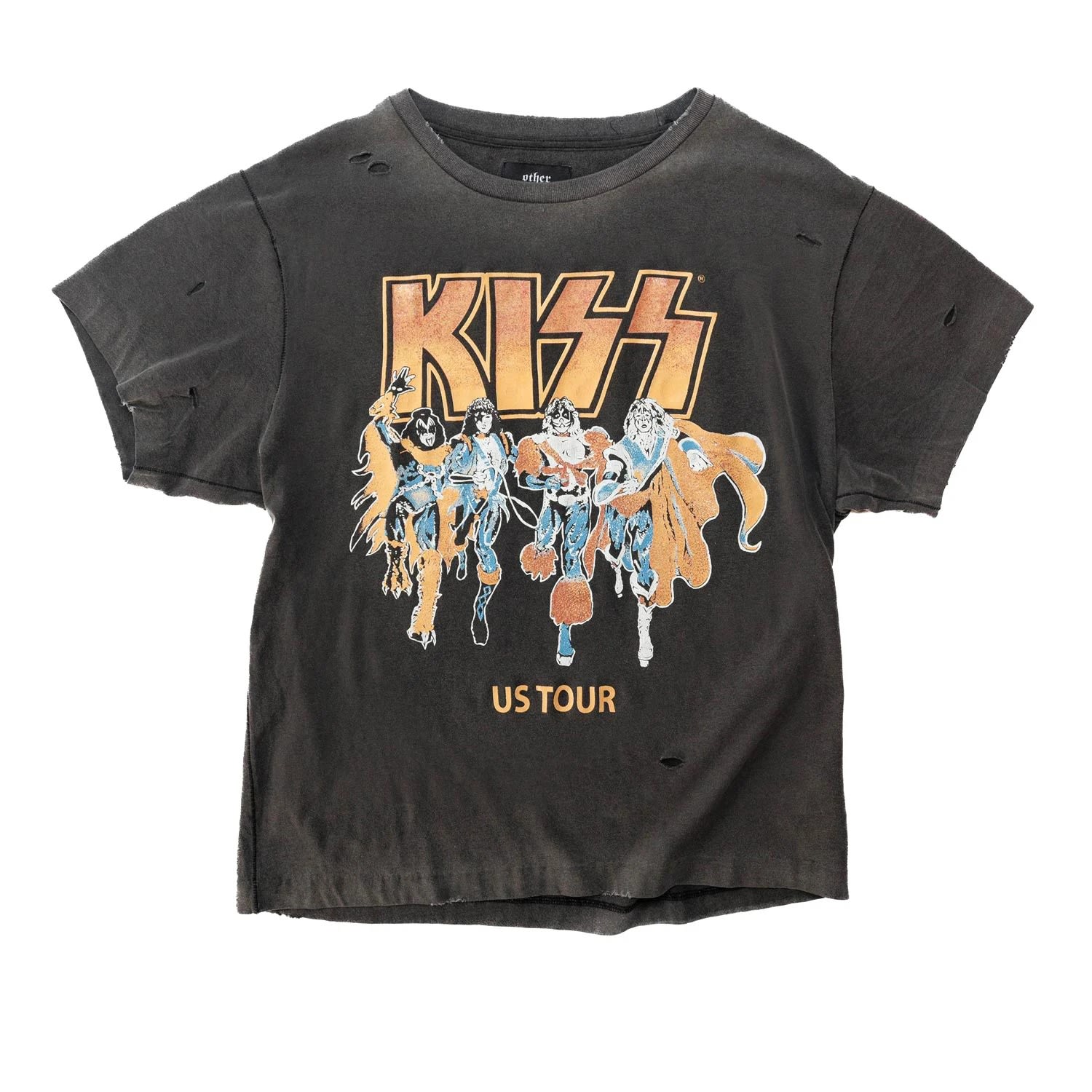 Women’s Kiss - United States Tour - Vintage Band T-Shirt - Heavy Relic Black Extra Large OTHER UK