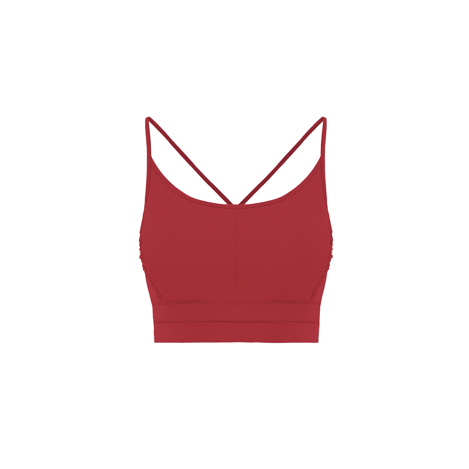 Yes Flâneuse Women's Lana Sports Bra With Tiny Ruffles Chinese Red In Red