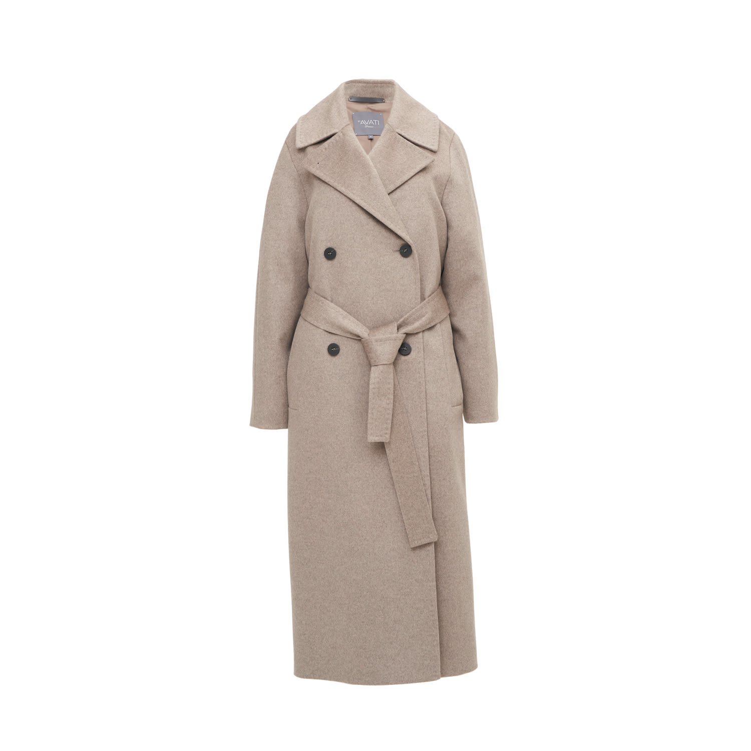 Inavati Women's Brown Cappuccino Belted Wool Coat In Brown